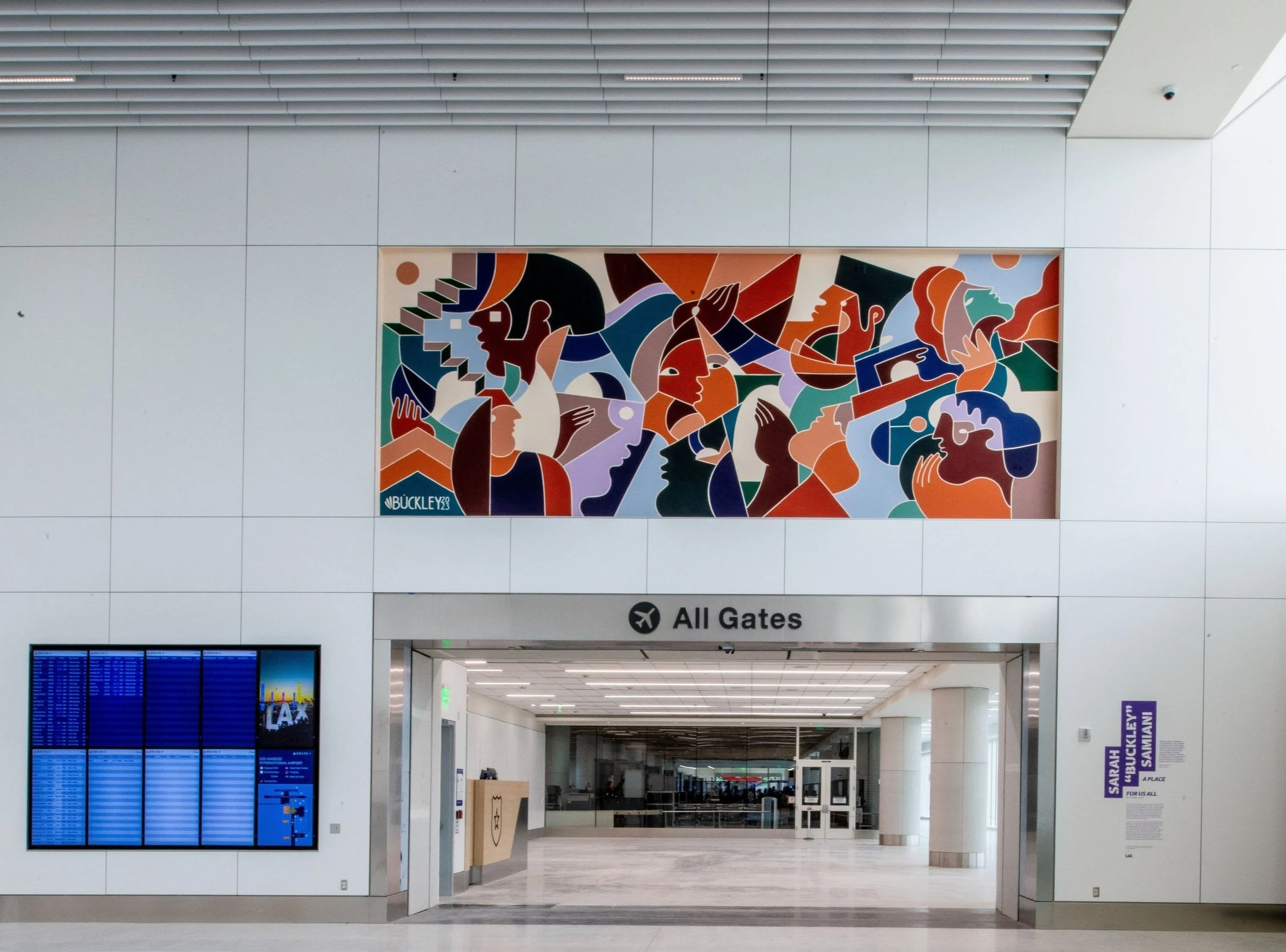 LAX Airport Delta Terminal mural — ribbon cutting — Buckley