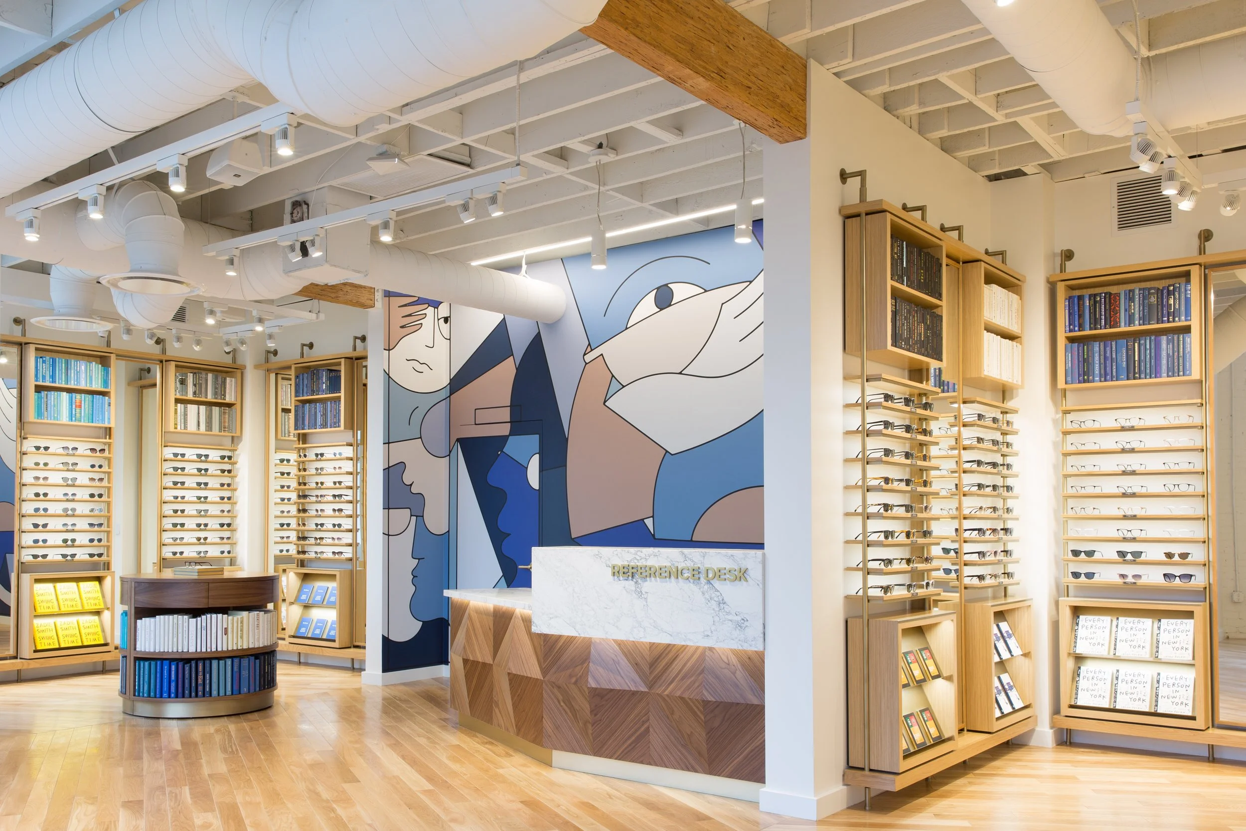 Warby Parker mural detail — Buckley