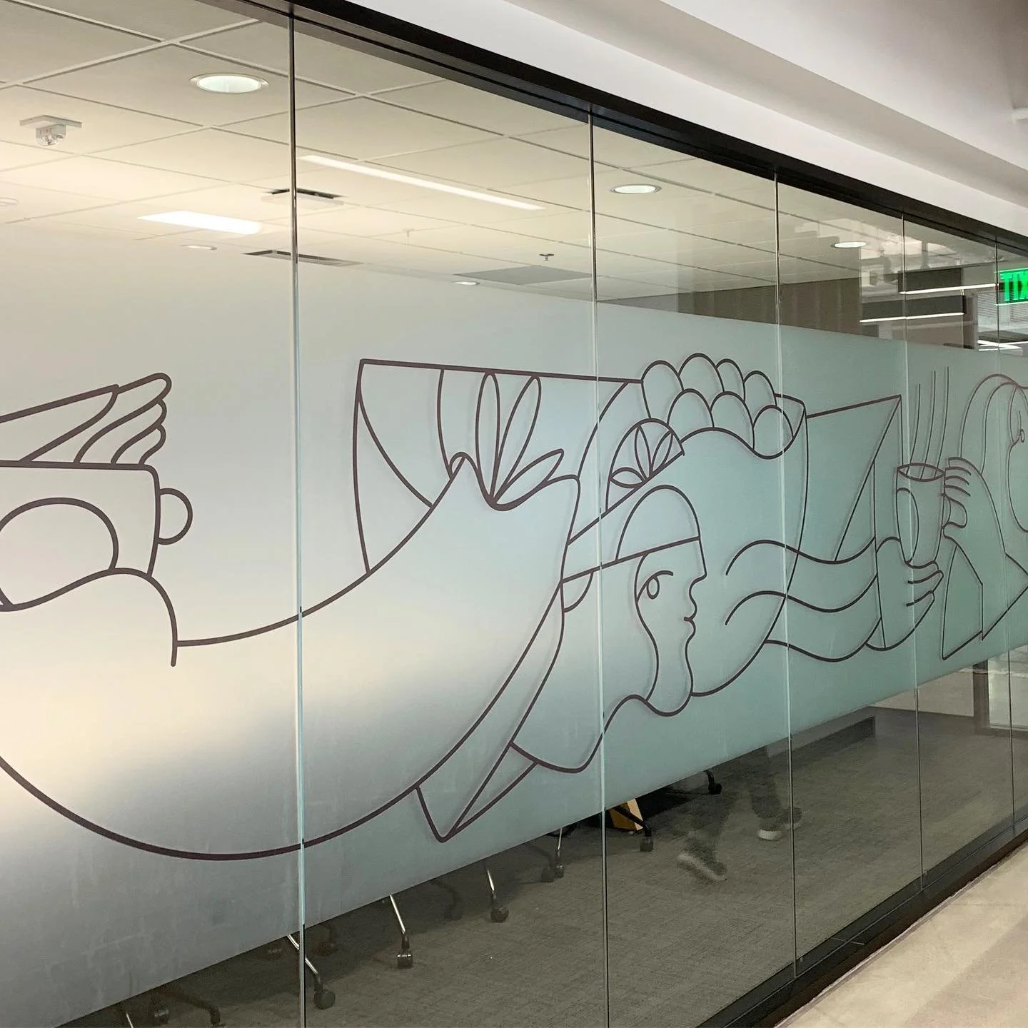Starbucks Design HQ mural detail — Buckley