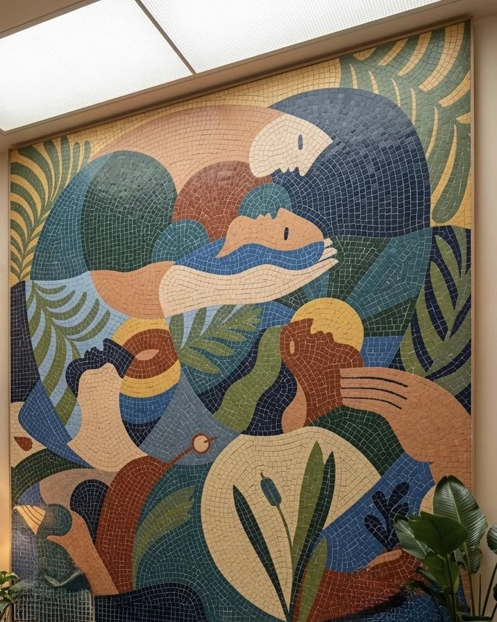 Site-specific mosaic mural — Buckley