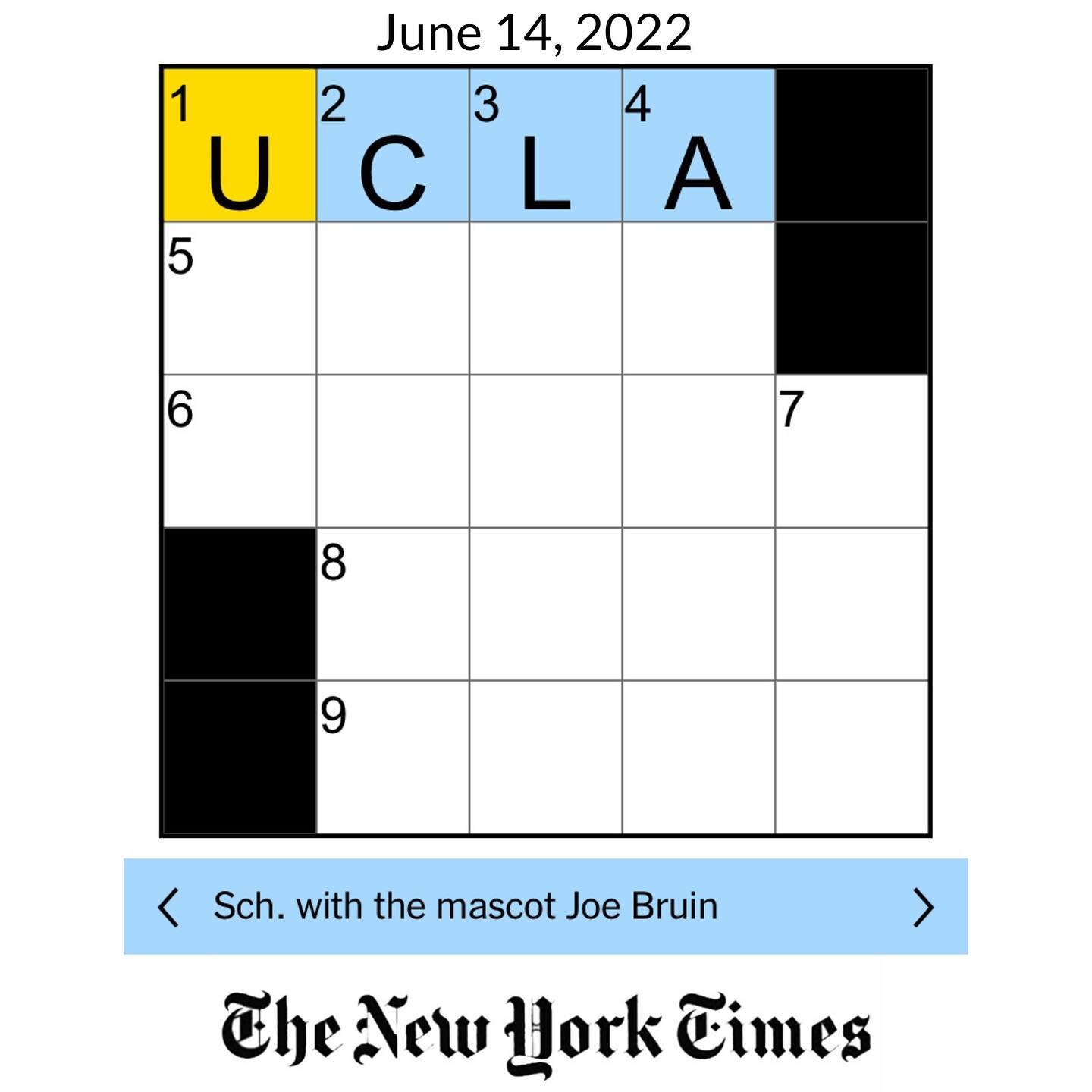 @ucla is featured in the @nytimes mini crossword puzzle!💙🐻💛

#uclabruins #ucla #uclalifestyle #crossword #crosswordpuzzle