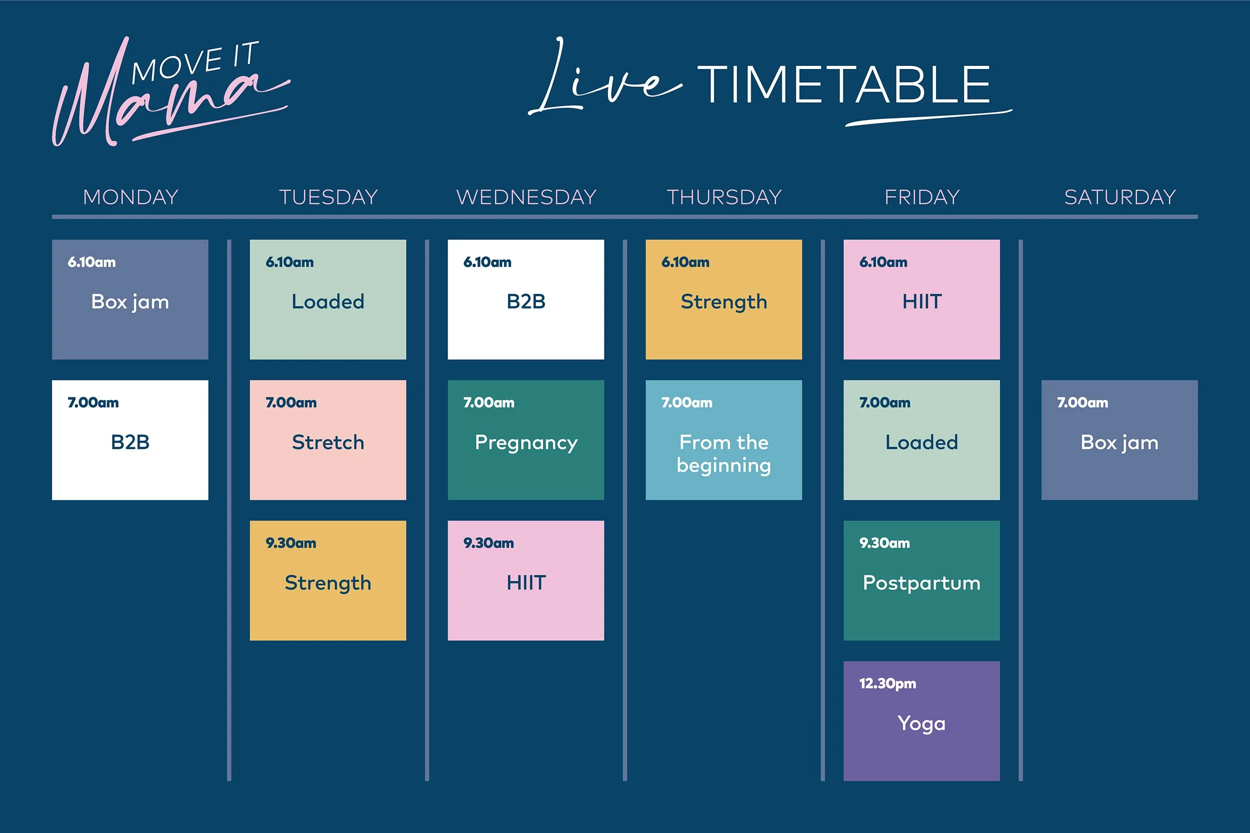 TIMETABLE β MOVE IT MAMA