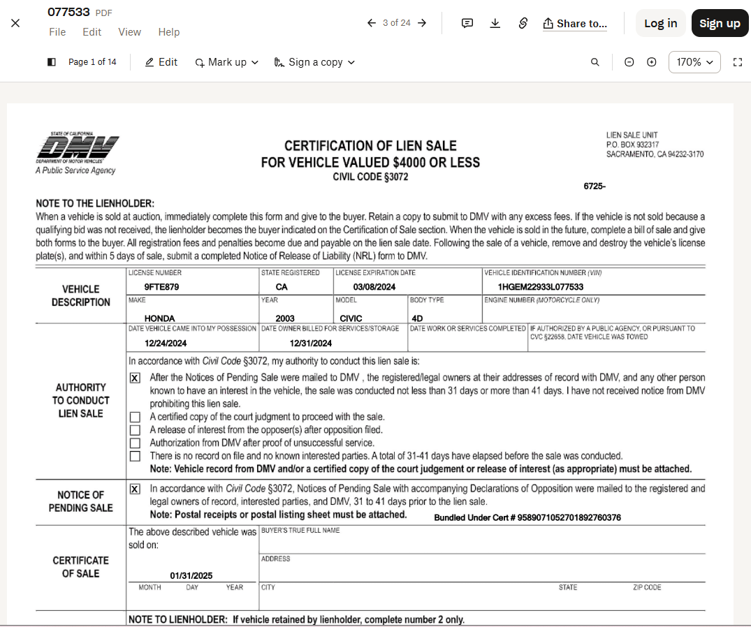 DOWNLOAD / PRINT ANYTIME
Print your own lien sales easily or choose to have us print them on your behalf! Either way, your lien sales will remain fully accessible to you at all times, with no additional fees. This convenient access helps you save val