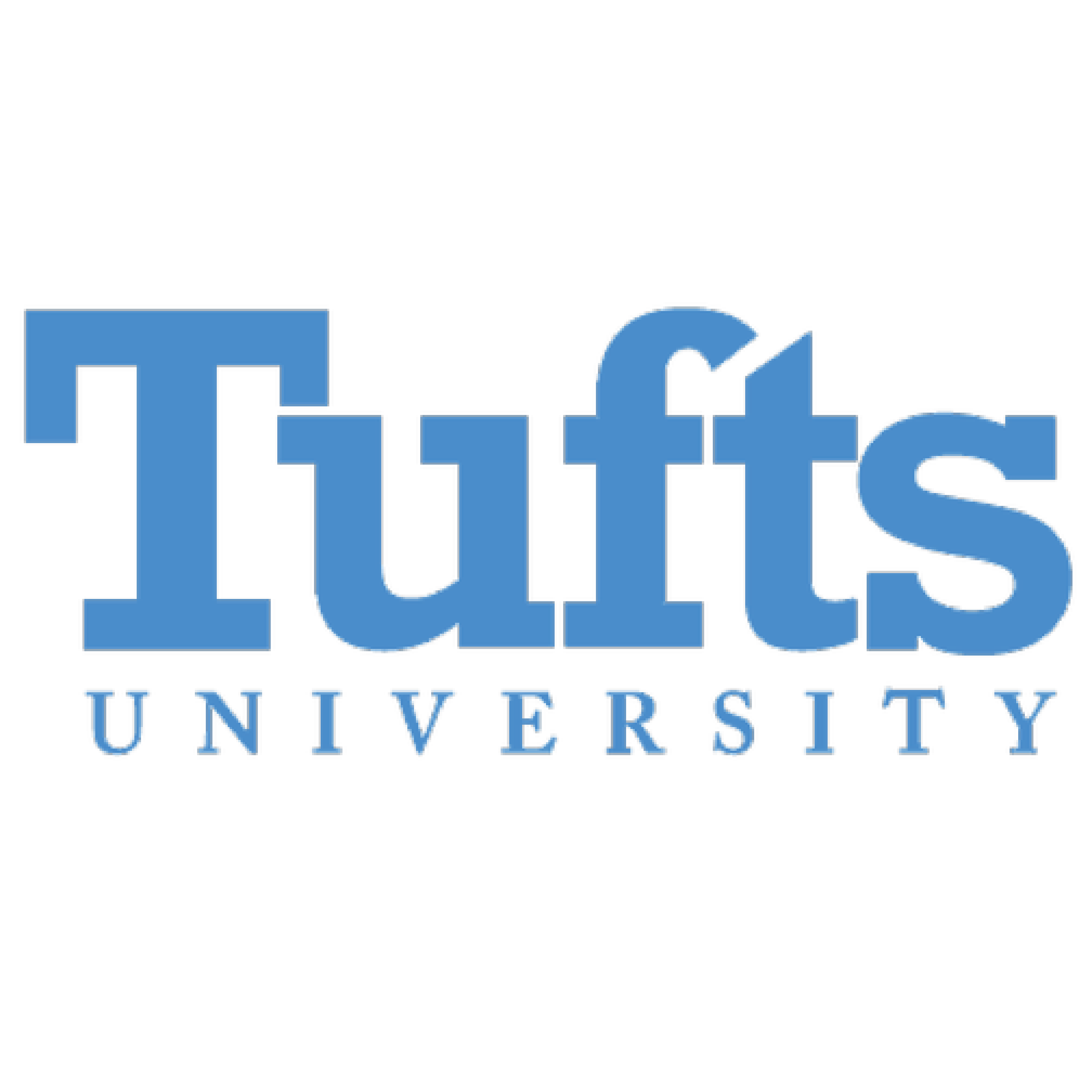 Tuffs University logo in blue text on a white background.