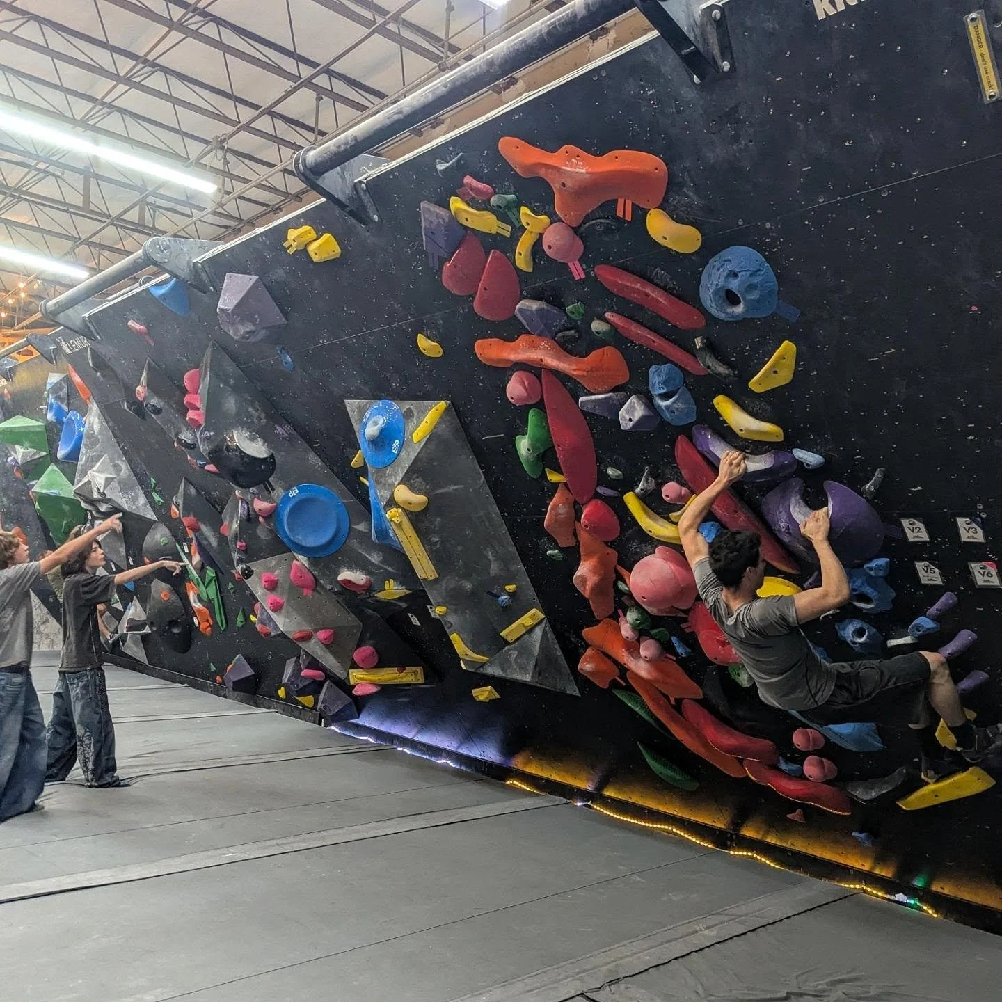 The right side adjustable wall has been reset and we changed the angle to very overhung! These steep climbs are pinch-y, crimp-y, dynamic and definitely going to get you STRONG! This re-set is a good time, come try &lsquo;em while they&rsquo;re fresh