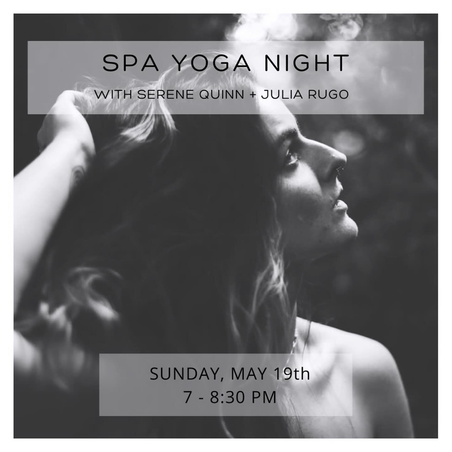 Our Spa Yoga Night with the gifted Serene and Julia is back next month, and it&rsquo;s already filling up! ✨

This nourishing and healing immersion of yoga, massage, aromatherapy &amp; sound healing gifts you a deeply peaceful and rejuvenating oasis 