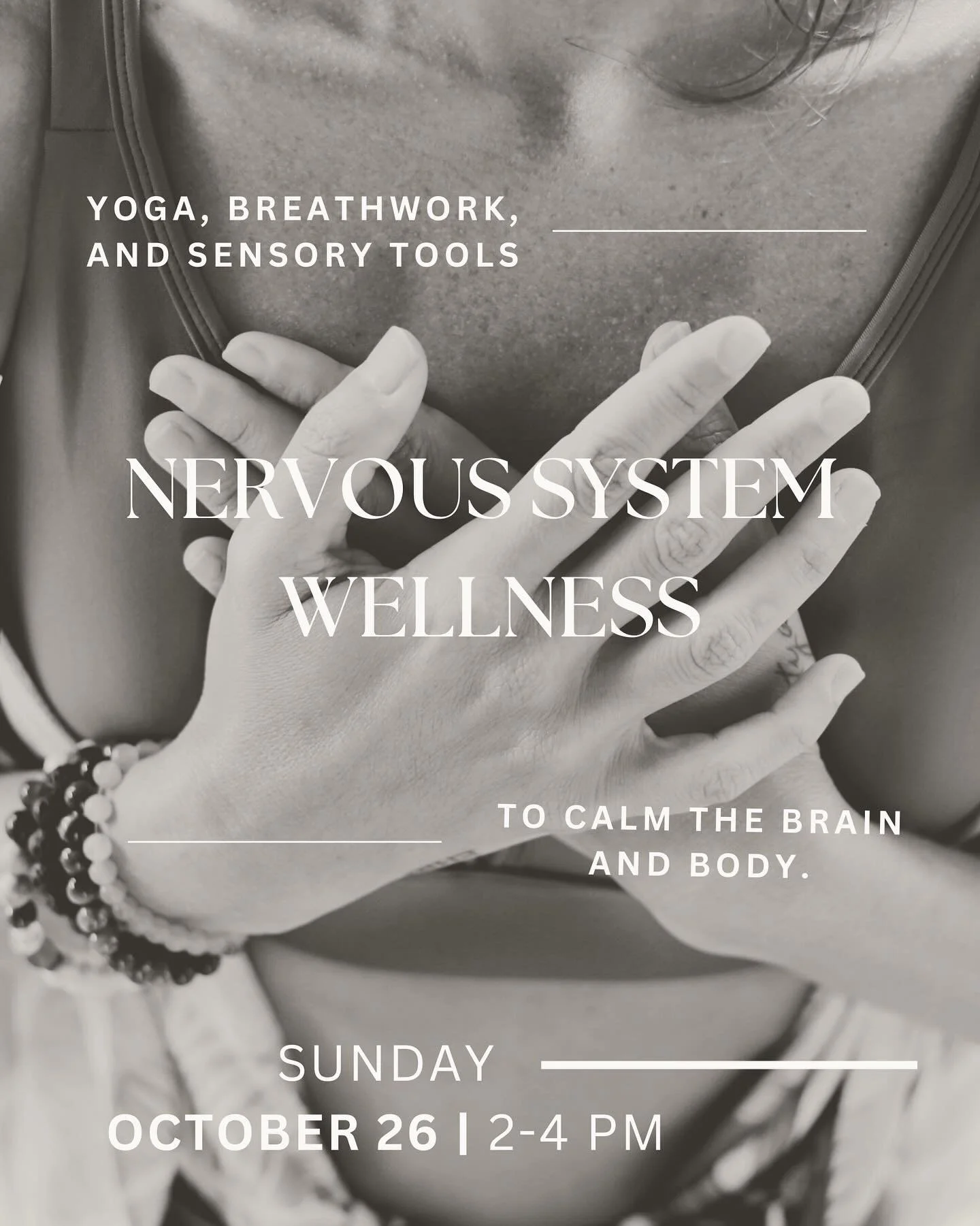 We're excited to welcome guest teacher, Hannah Thacher, to the studio for a special workshop on nervous system wellness.

As a Psychiatric Occupational Therapist and Yoga teacher, Hannah will guide you through a therapeutic afternoon of yoga, breathw