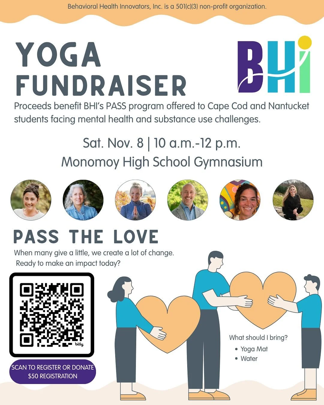 We&rsquo;re honored to be a part of the &lsquo;Pass the Love&rsquo; Yoga Fundraiser again this year! ❤️

This annual event in support of Behavioral Health Innovators (BHI) helps to raise funds for their PASS Program offered to Cape Cod &amp; Nantucke