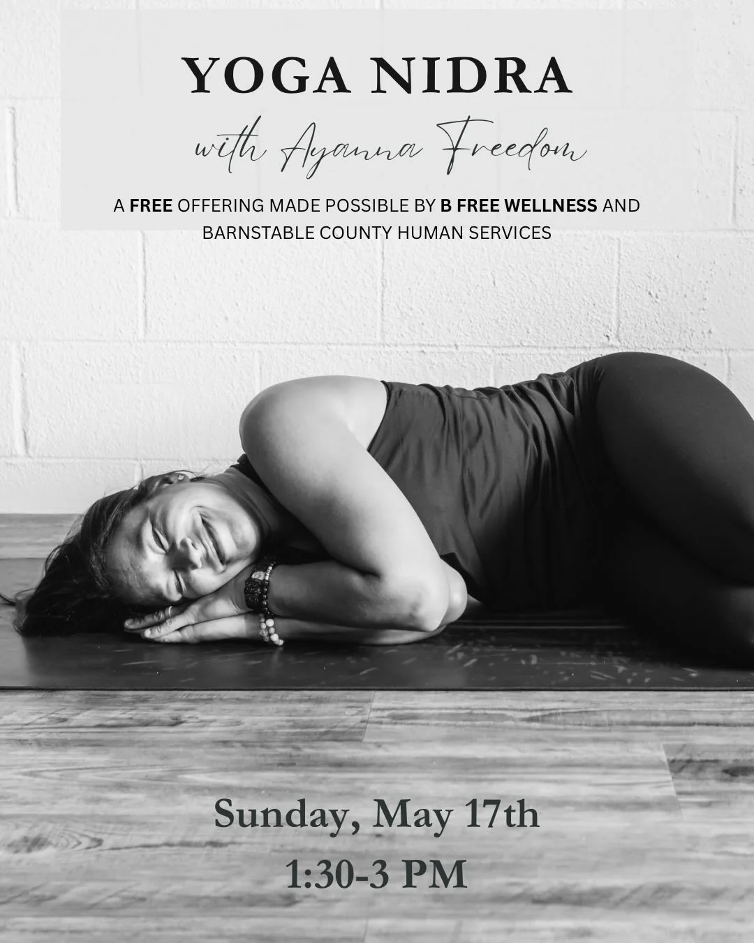 Join us this weekend for a Free Community Yoga Nidra practice with Ayanna &mdash; a deeply restorative afternoon of rest and sound. ✨

Guided in stillness, you&rsquo;ll be invited into a space between waking and sleeping &mdash; where the nervous sys