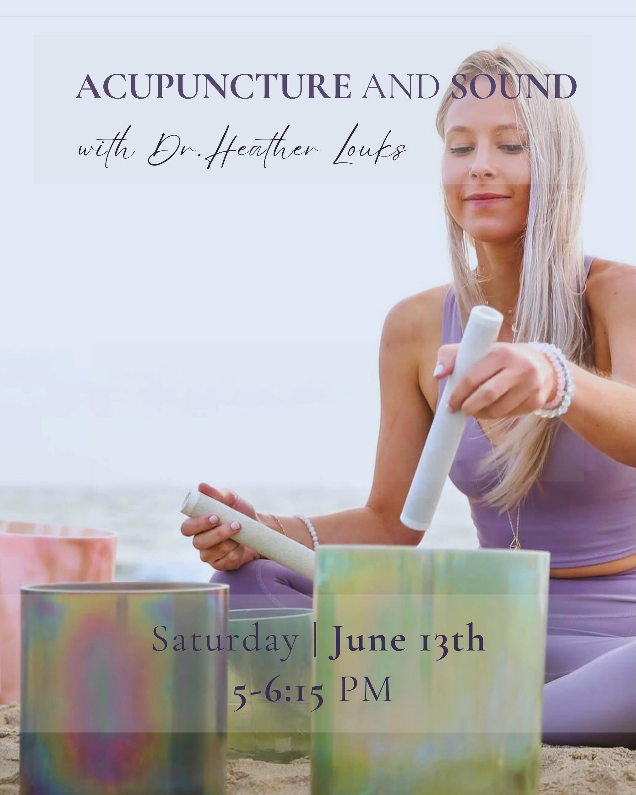An evening to soften, recalibrate, and return to a more harmonious state within. ✨

Join the gifted @dr.heatherashlyy for a deeply restorative afternoon of acupuncture and immersive sound healing designed to regulate the nervous system, soften tensio