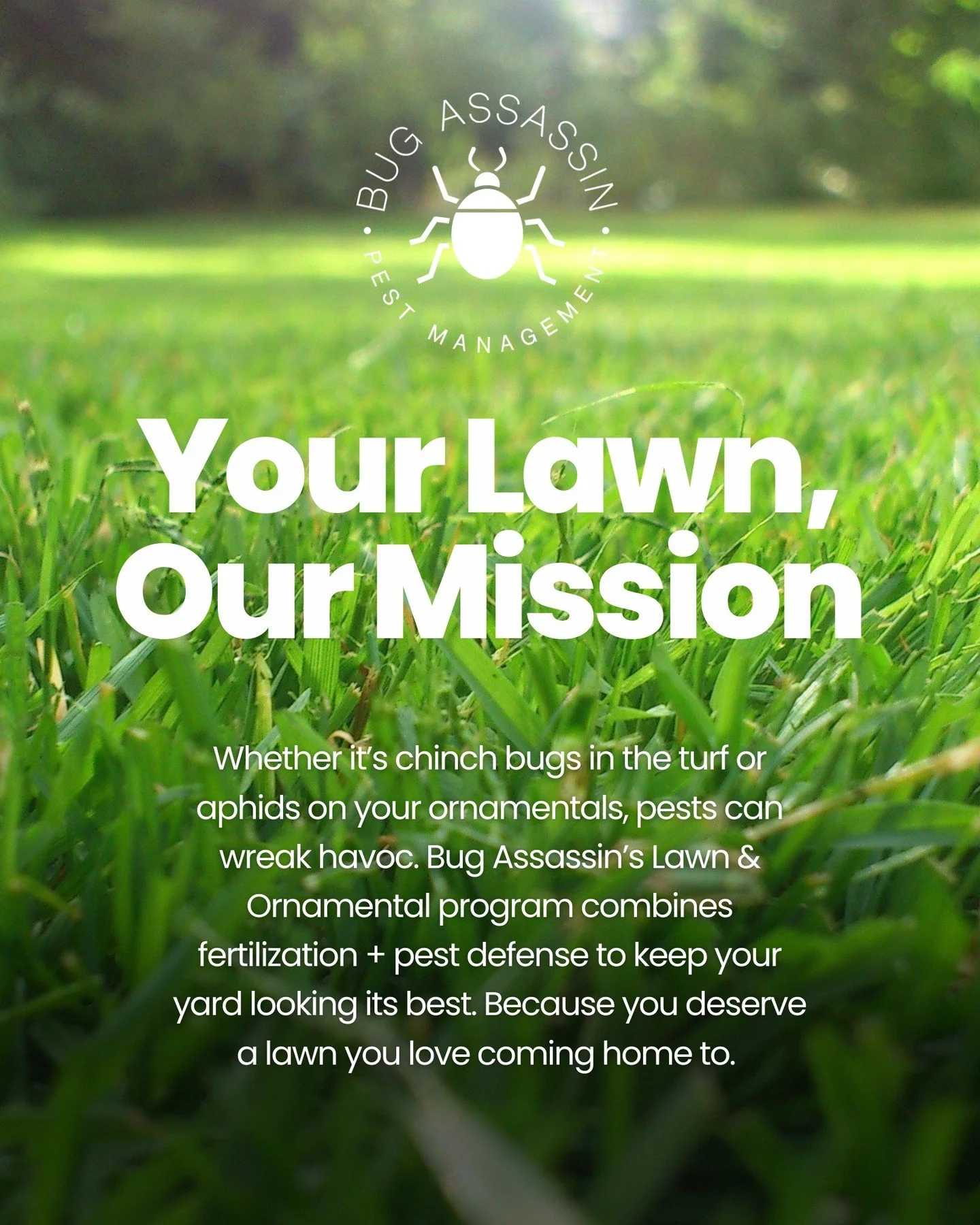 🦟🐜 Whether it&rsquo;s chinch bugs in the turf or aphids on your ornamentals, pests can wreak havoc. Bug Assassin&rsquo;s Lawn &amp; Ornamental program combines fertilization + pest defense to keep your yard looking its best. Because you deserve a l