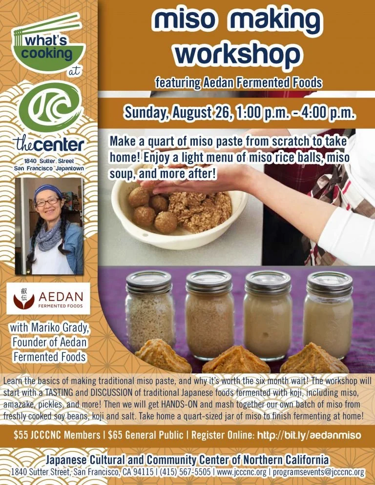 The miso making workshop on August 26th!