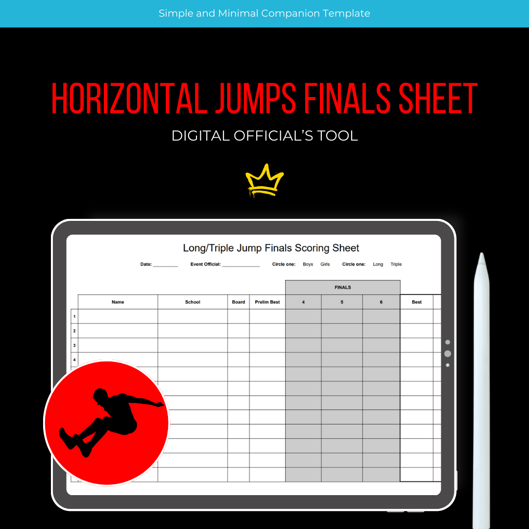 Digital Download: COMPLETE Track and Field Meet Scoring Sheets Workbook