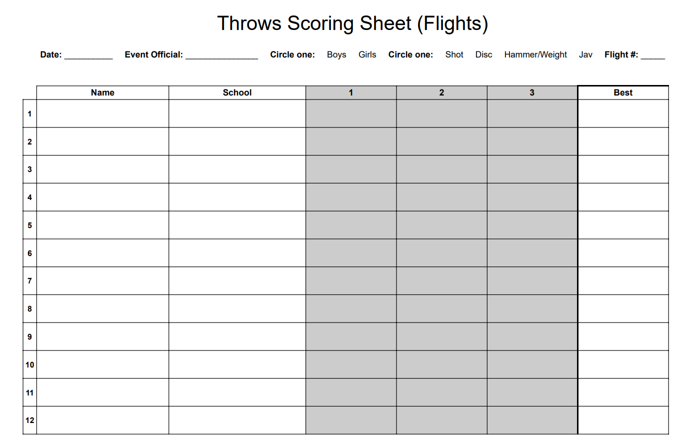 digital download: custom throws flight scoring sheet