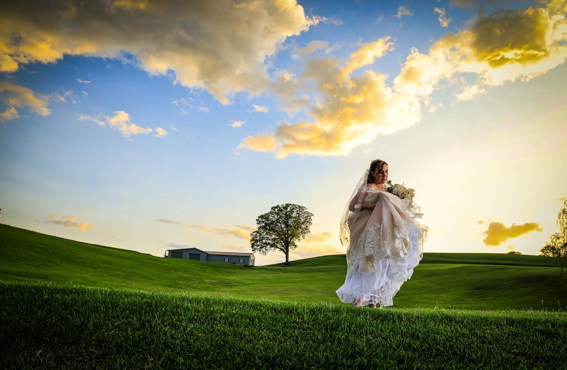 Bridal Portrait at sunset | Whysall Photography