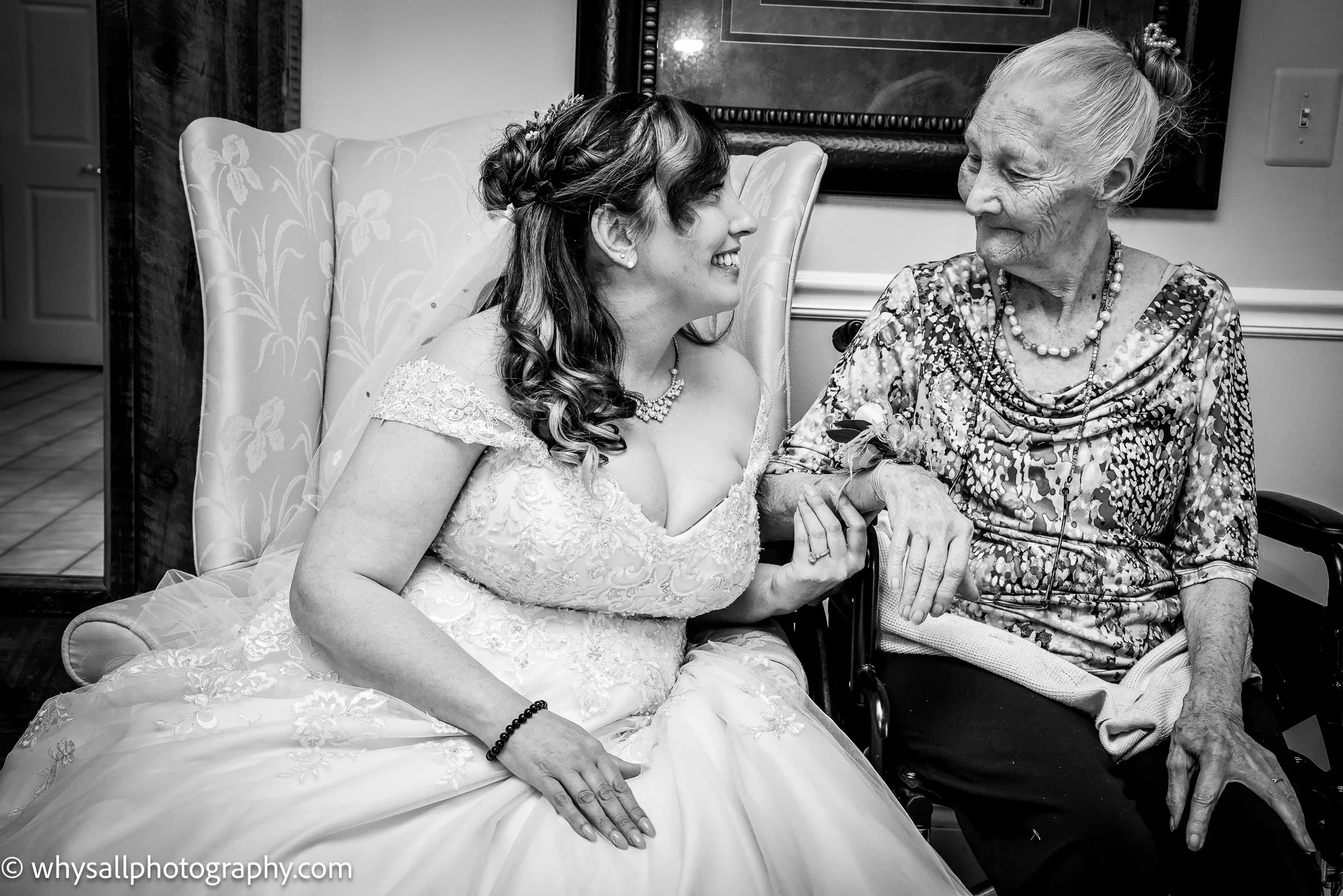 Wedding bride and grandma
