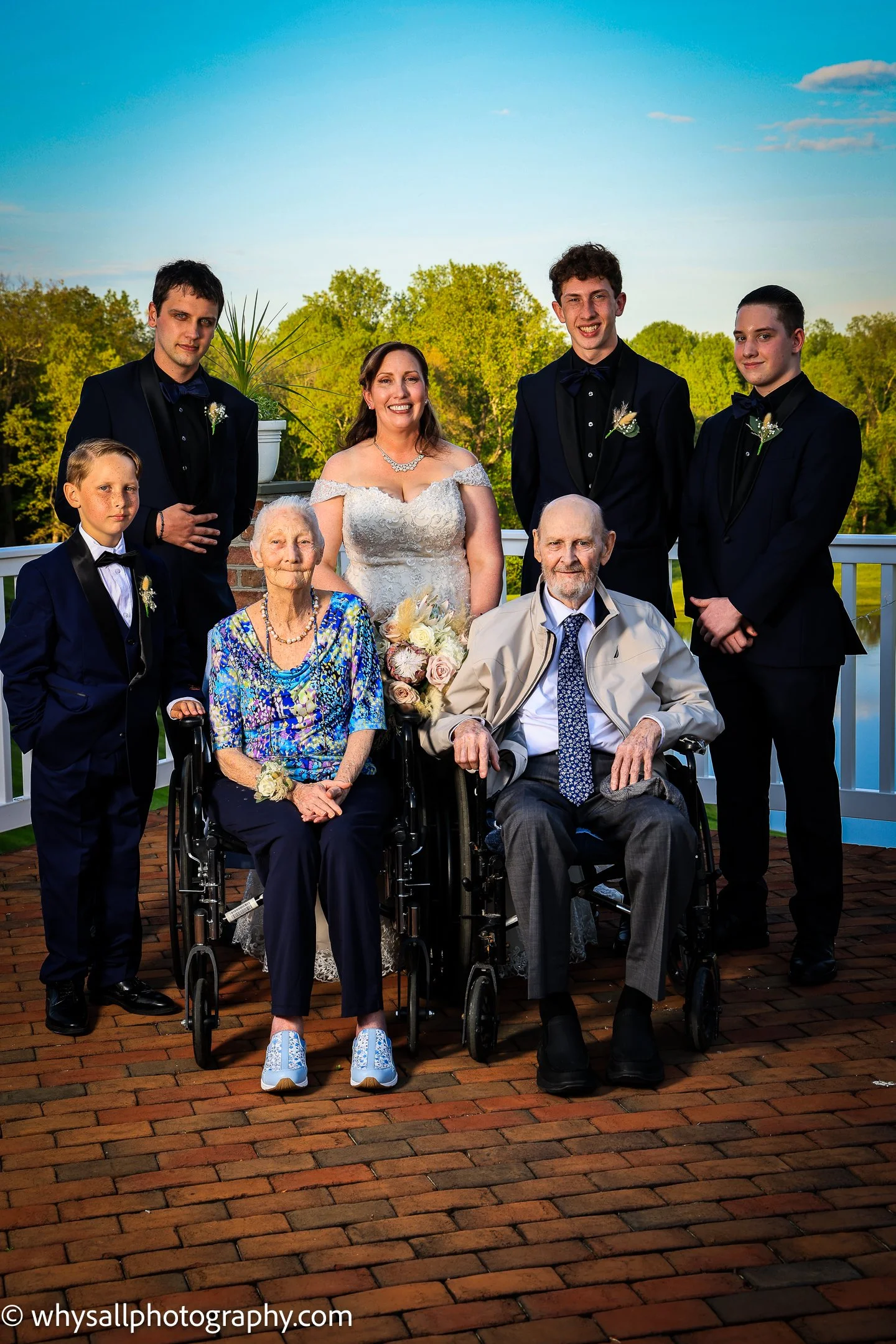 Bride with children and family