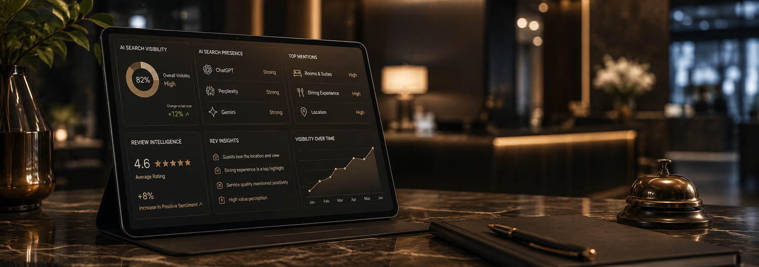 AI tools and hospitality technology dashboard