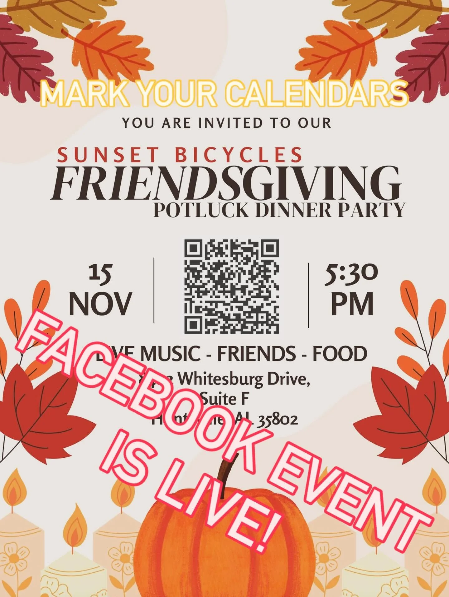 🍁🍂🦃🍗🥘🥧🍽️
Find the Facebook event page for more information!
Kid friendly event 🧑&zwj;🧑&zwj;🧒&zwj;🧒