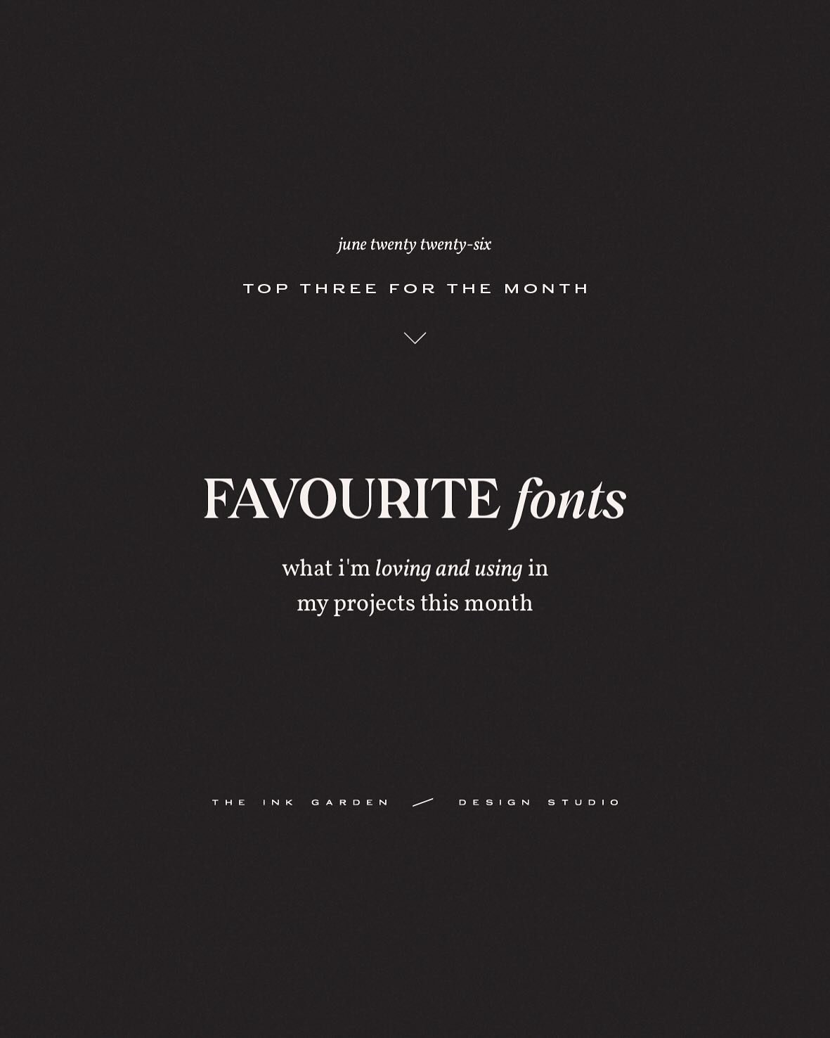 Favourite fonts: June edition
A little bit of everything this month while I round out some new brands and start exploring my next scheduled projects. Funnily enough (considering my serif preference), Neo Forma is my favourite from this installment bu