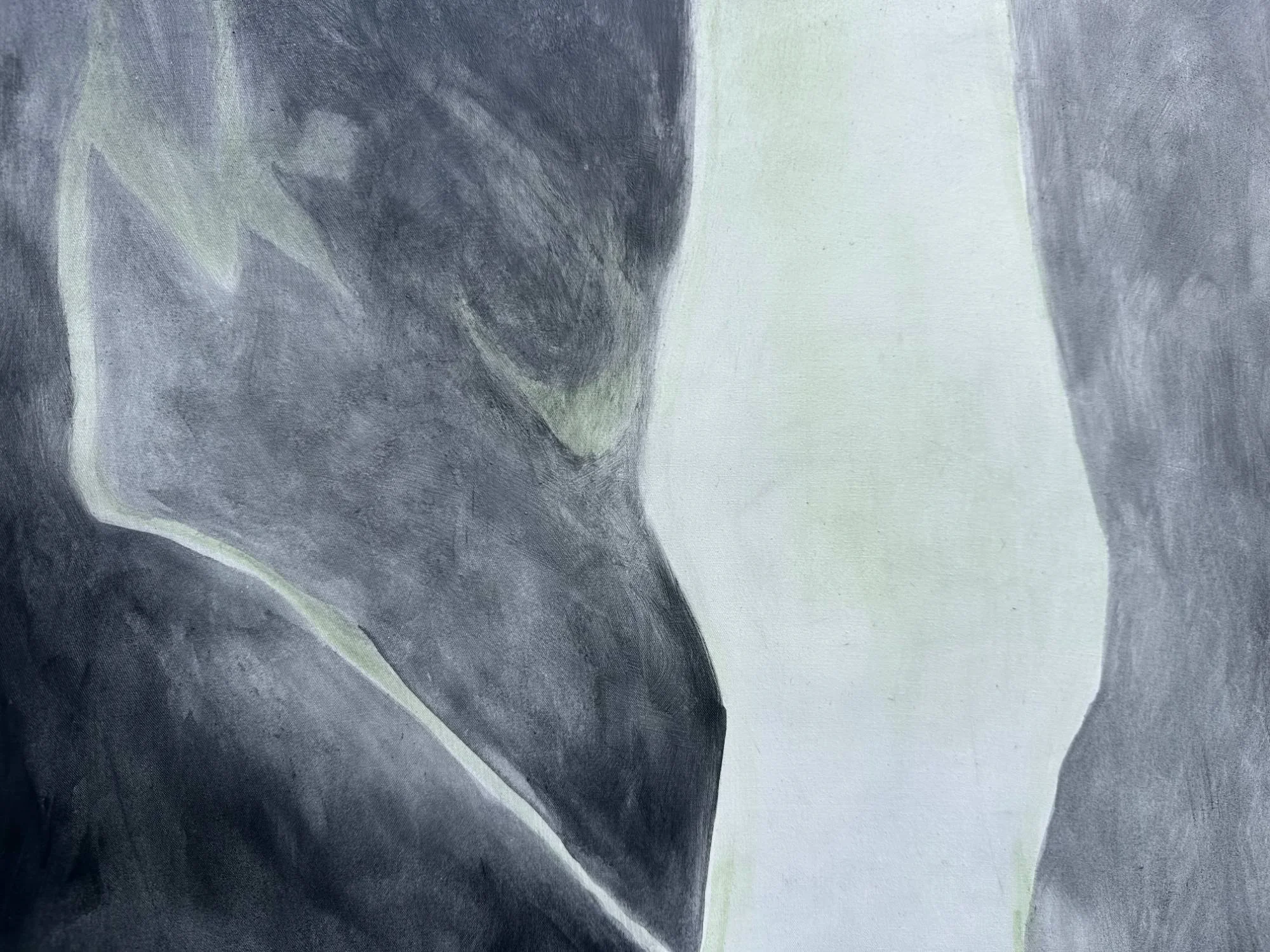 detail WIE DE SCHOEN PAST
Pigments and varnish on raw cotton
100 x 100 cm
2026