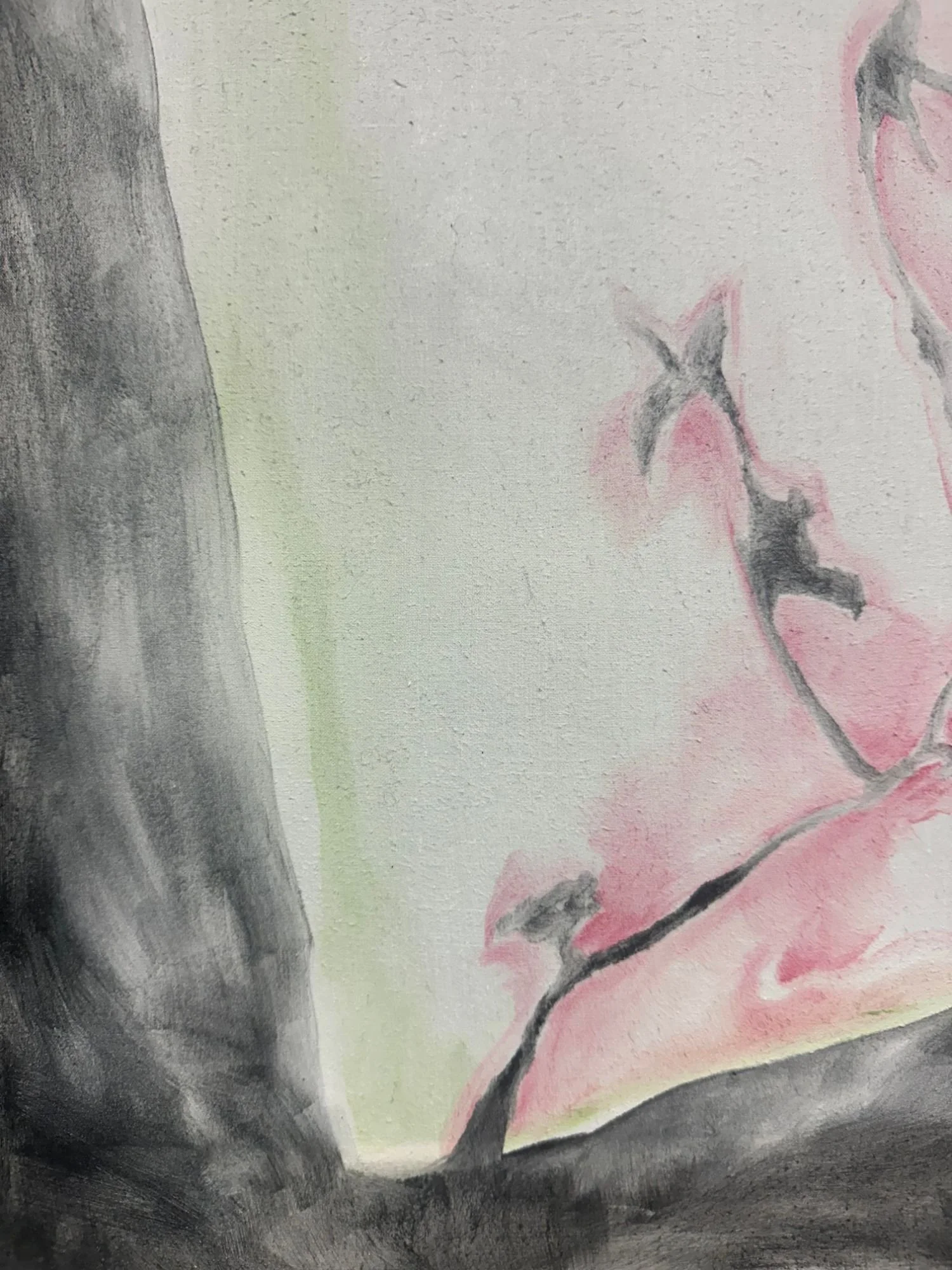 detail ZONNESCHIJN (NIET MIJN)
Pigments and varnish on raw cotton 
53 x 42 cm
2026