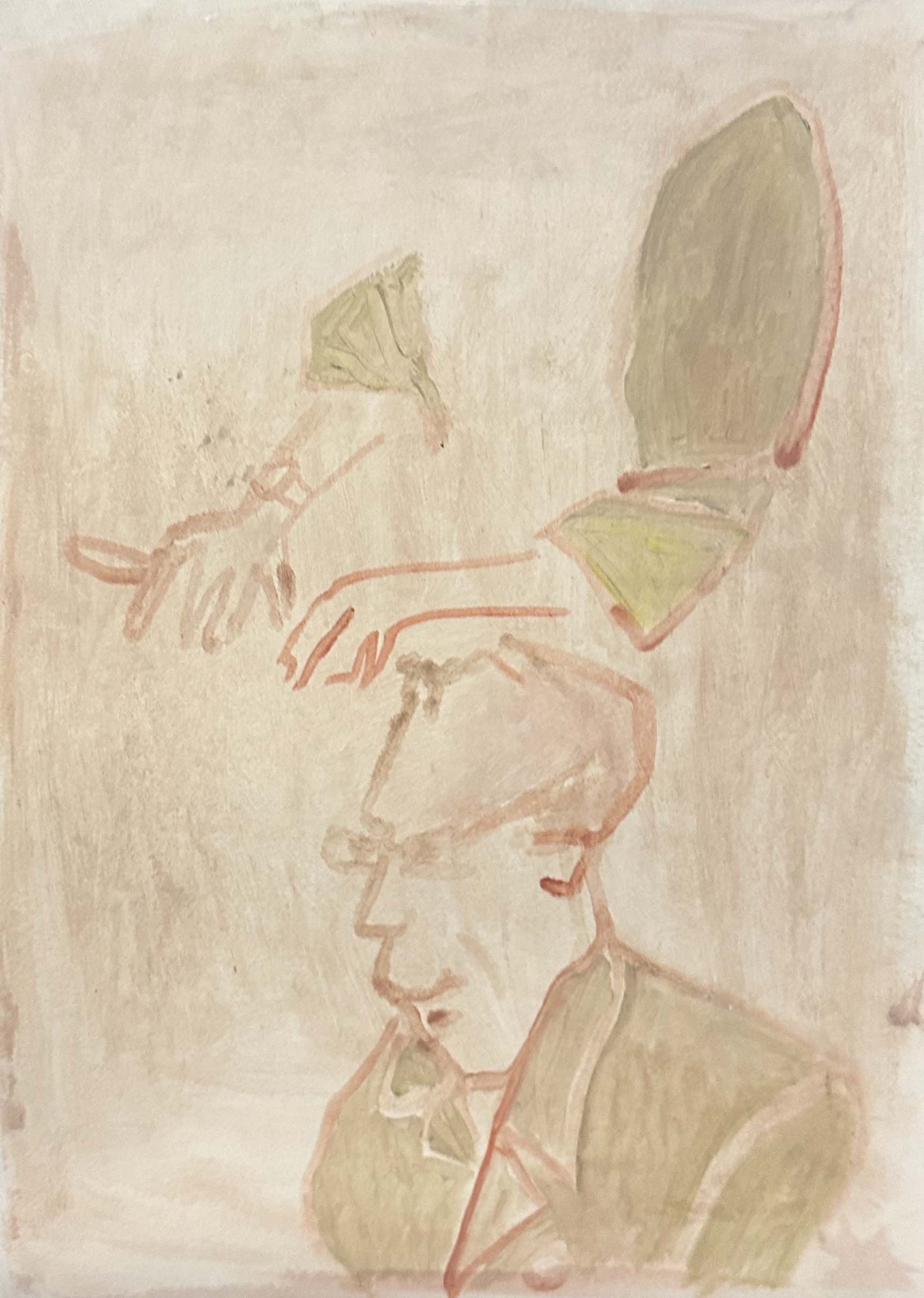 "Typ-mevrouwtje"
Oil on paper
30 x 42 cm
2025