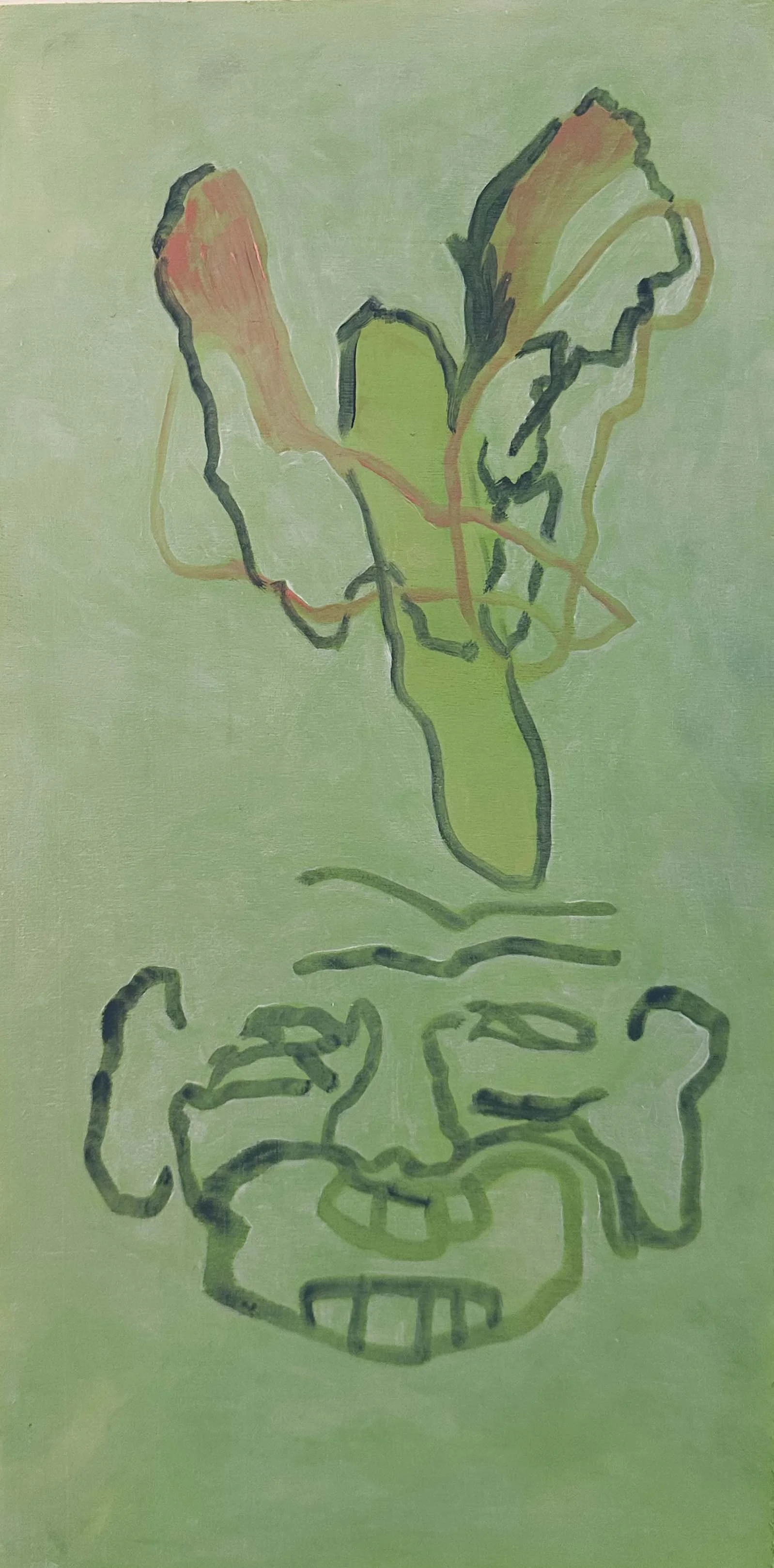 "When You Laugh You Look Kinda Ugly, But The Sound Is Nice"
Oil on wood
30 x15 cm
2025