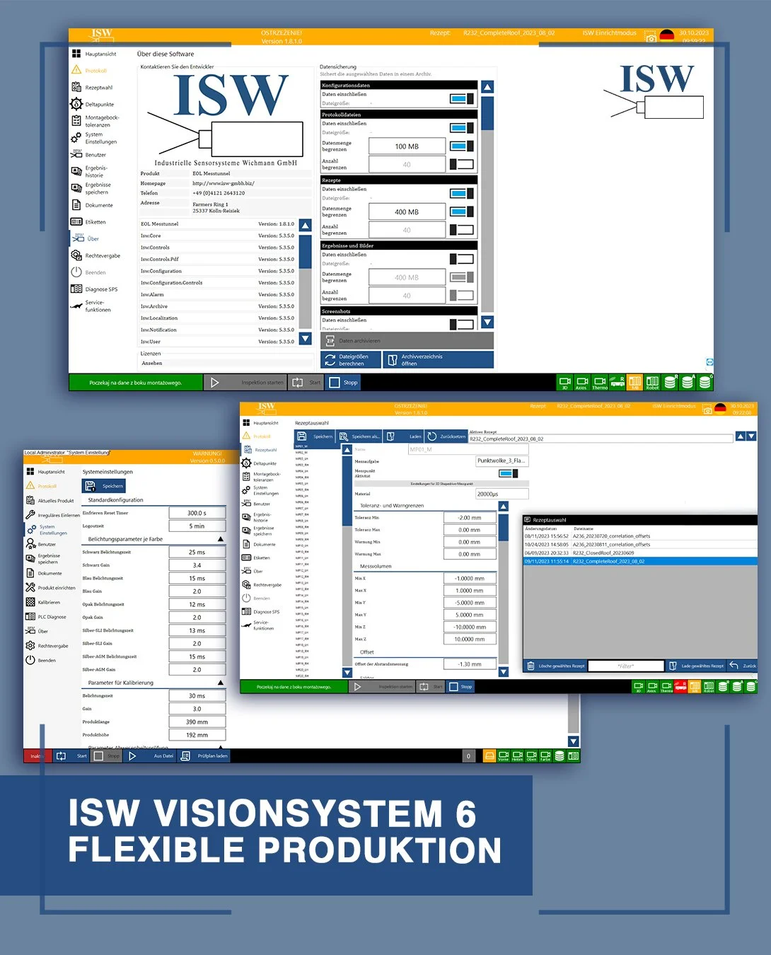 ISW Visionsystem 6 - Flexible Produktion: Rezepte, Kalibrierung &amp; Systemkonfiguration
