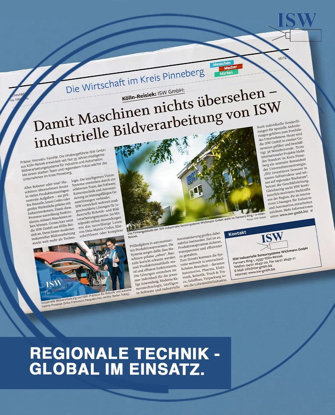 Wir sind in der Sonderbeilage&nbsp;„Wirtschaft im Kreis Pinneberg“ (9. Mai 2026)&nbsp;vertreten.