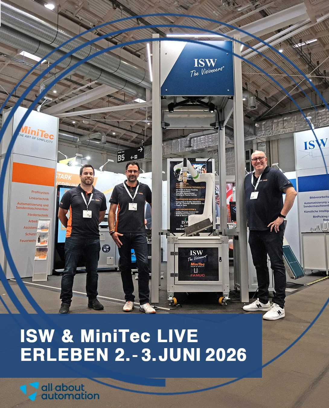 Messestand mit Partner MiniTec 3 Mitarbeiter