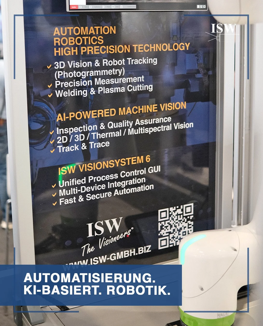 Messemodell, Roboterarm, Beschriftung