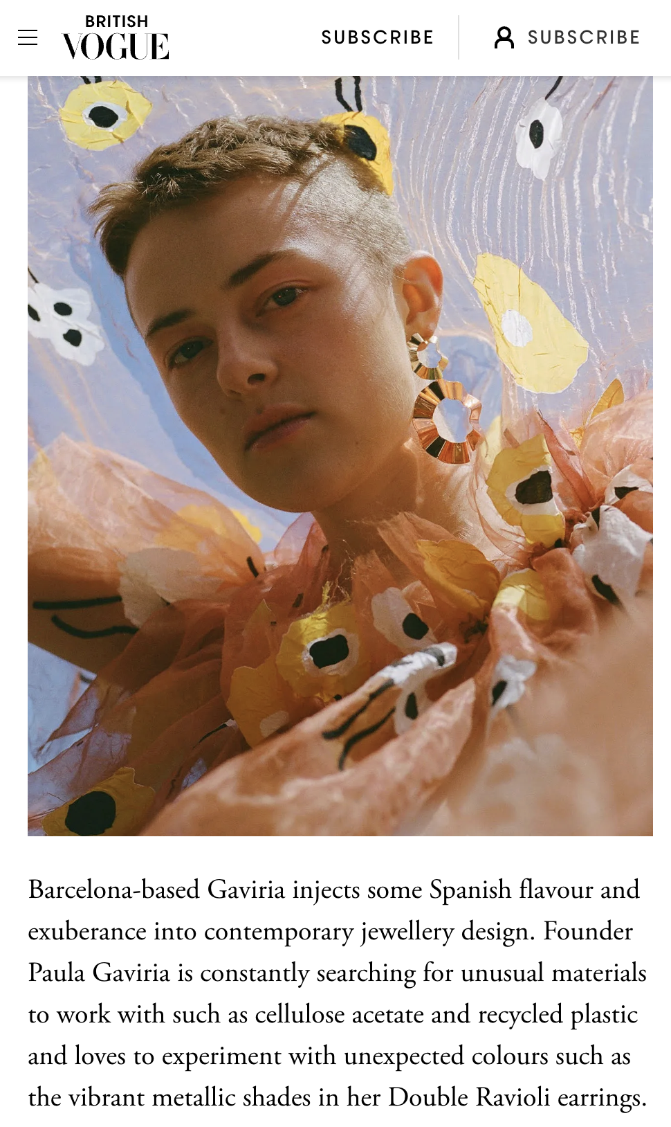 Vogue magazine jewellery designer paula gaviria