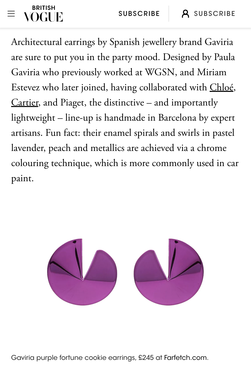 Vogue freelance jewellery designer Paula Gaviria