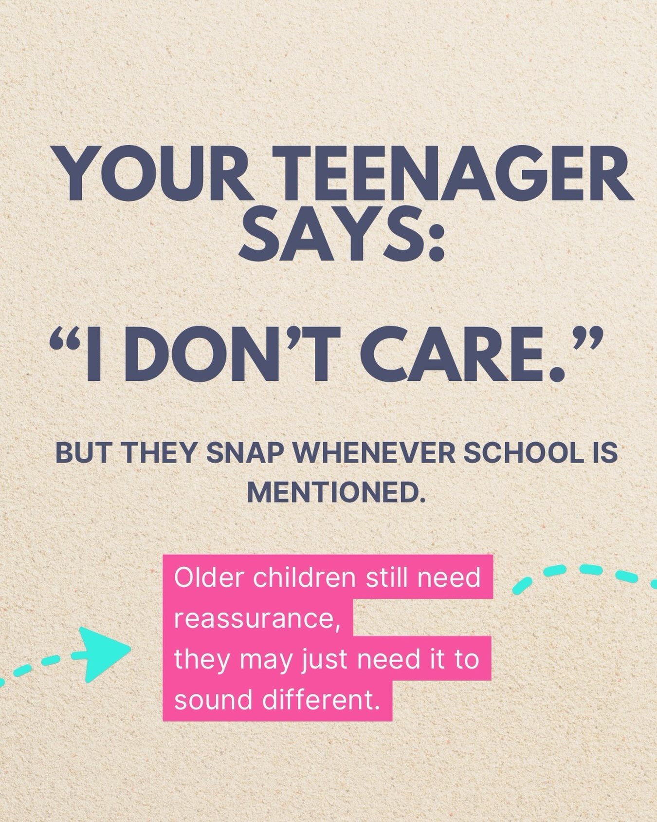 Your teenager says school is &ldquo;fine&rdquo; or that they &ldquo;don&rsquo;t care&rdquo; but becomes irritated whenever you ask about it. Do you keep asking, back off completely, or try to reassure them?

Older children can still feel very wobbly 