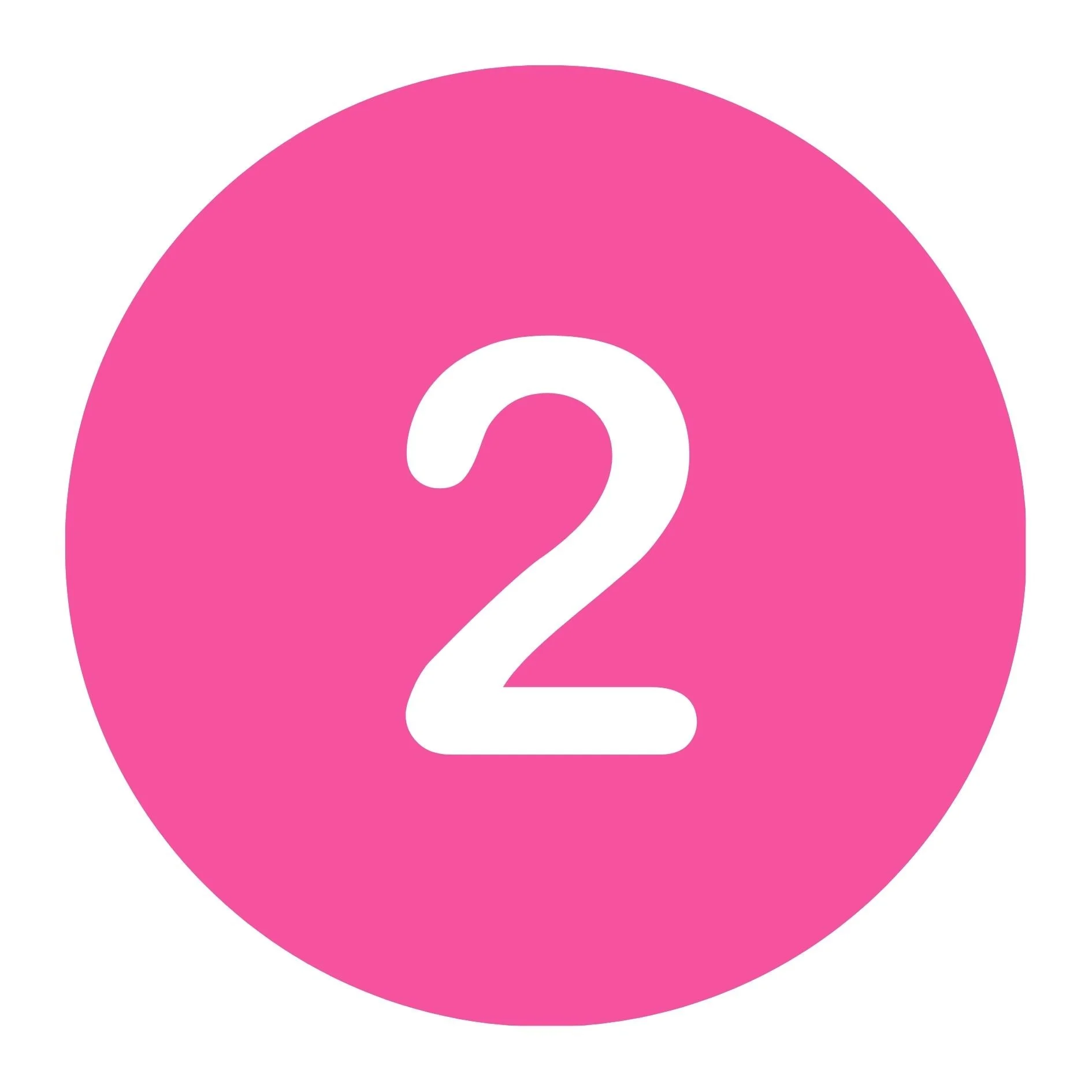 a white number 1 in a pink circle