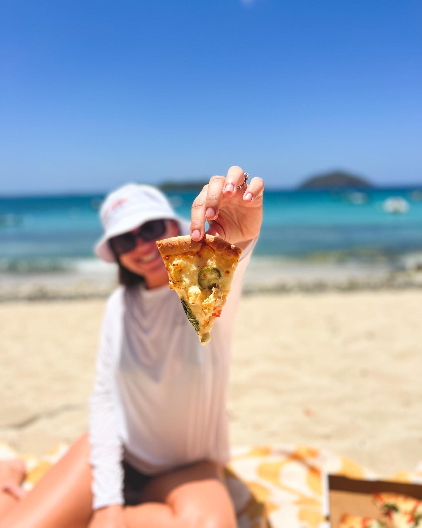 Enjoying our slice of paradise 🍕☀️🌴 &rarr; Today&rsquo;s pizza is topped with locally caught l o b s t e r + veggies!

 See ya @ The Shack // We&rsquo;re open &lsquo;til 8:00pm Tuesday thru Sunday!