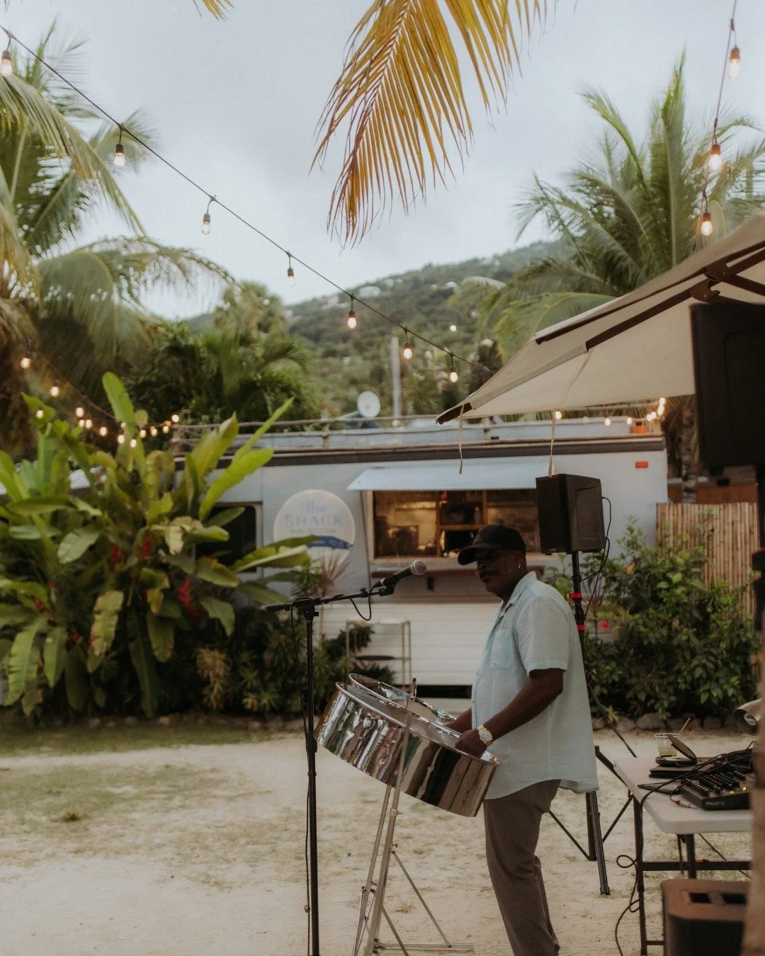 Follow the sunset &amp; the sweet sounds of the steel pan down to Hull Bay &rarr; The Shack is waiting with the best island vibes! 🌊🍹

---
#theshack #beachbar #stthomas #usvirginislands #usvi #hullbay #foodtruck #hideawayhullbay #hideawayfarm #food