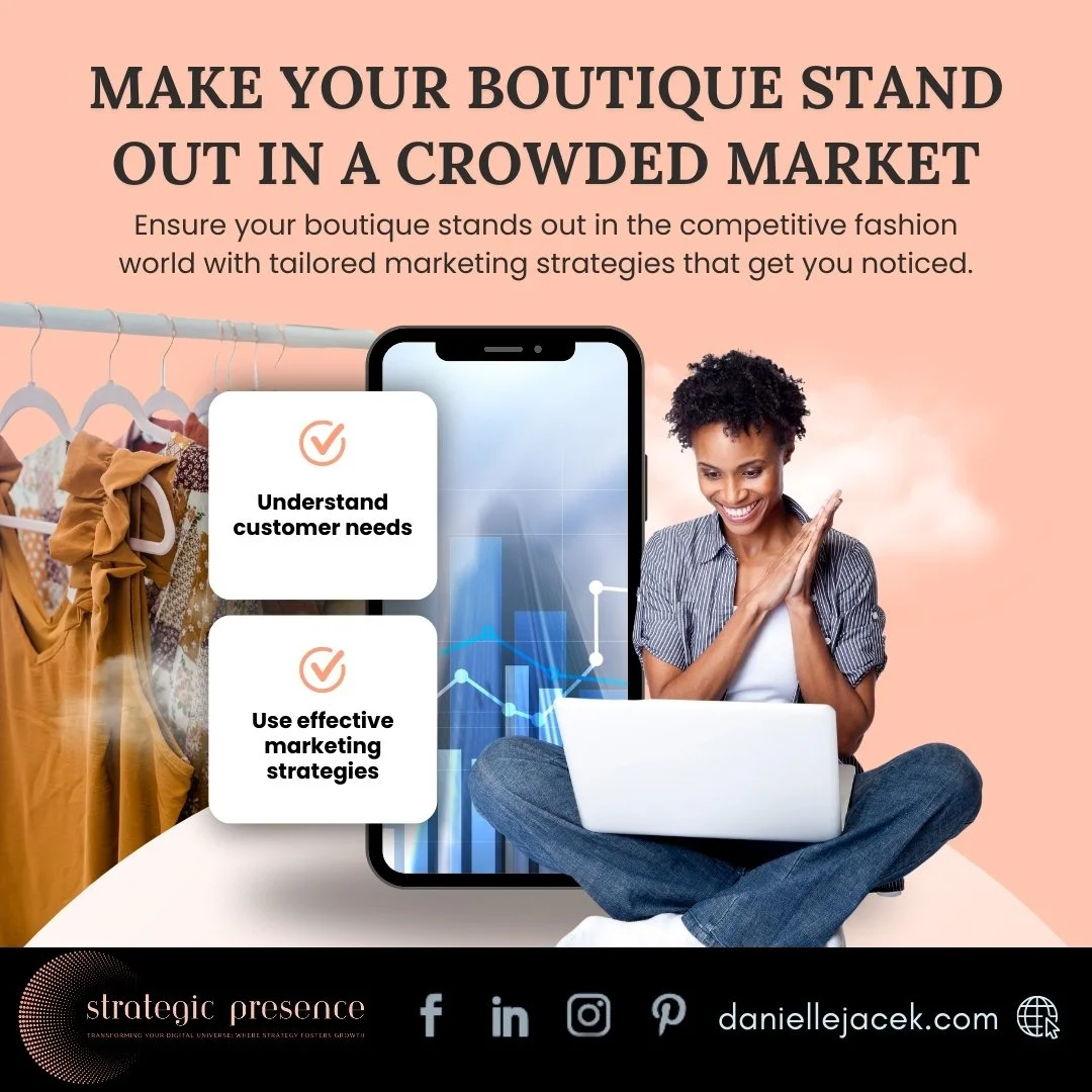 The fashion world is crowded, but your boutique deserves to stand out. I&rsquo;ll help you get noticed with simple, effective marketing strategies designed just for you. From social media to ads, we&rsquo;ll focus on reaching the right people and mak