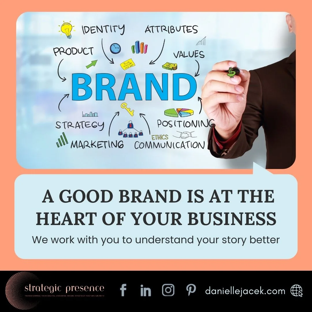 A good brand is at the heart of your business. ❤️ We work with you to understand your story better and bring it to life through strategic digital marketing. Let's create a brand that resonates!

#Branding #StrategicPresence #savorlifesbliss #Copywrit