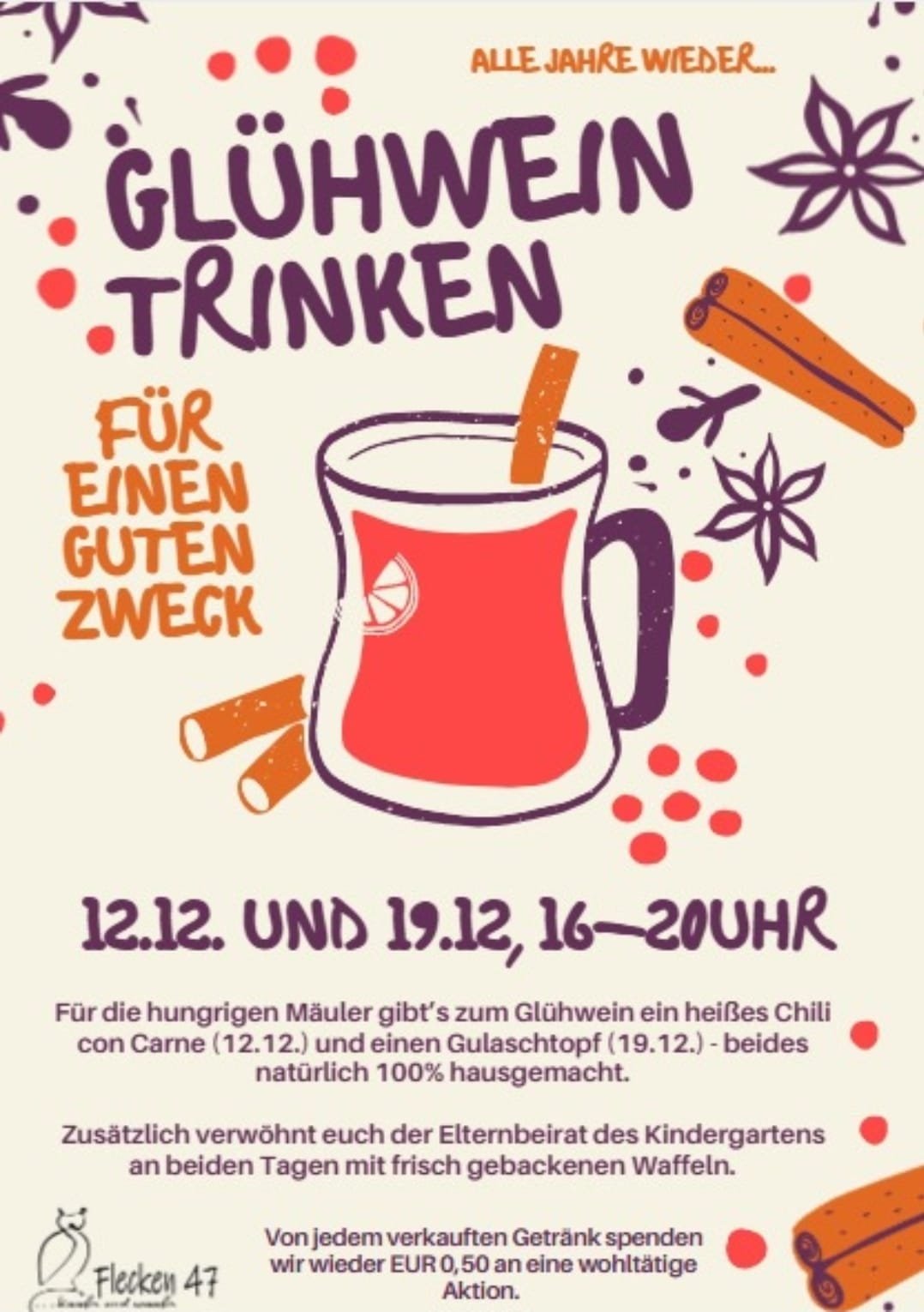 Glühweintrinken für einen guten Zweck