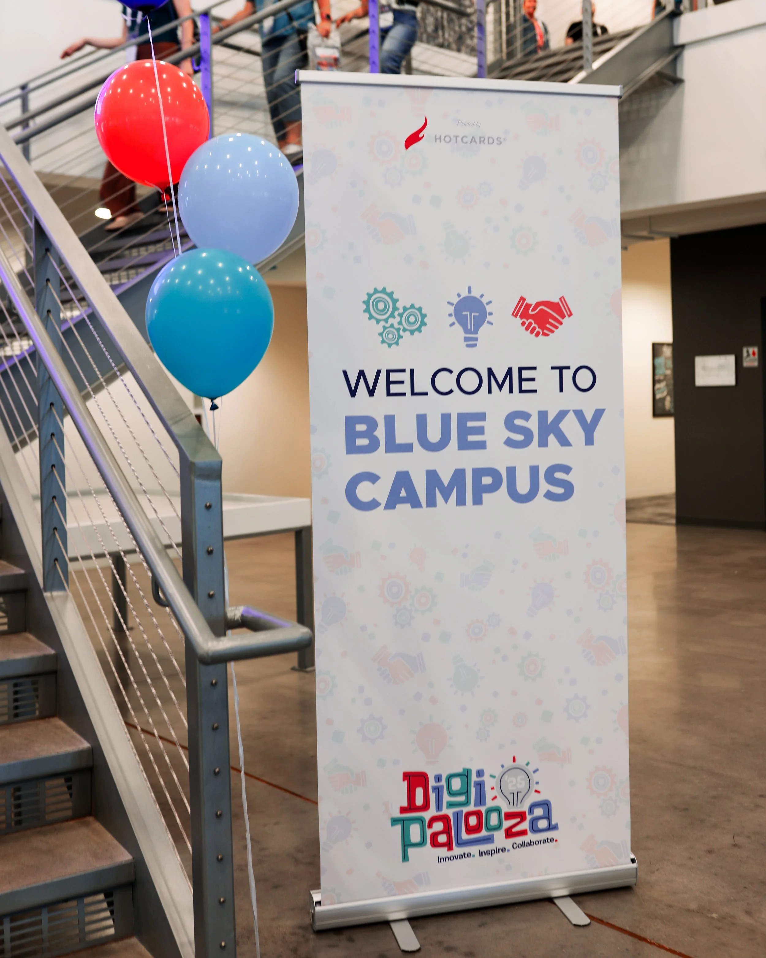 Welcome signage at Blue Sky Campus for welcome reception 