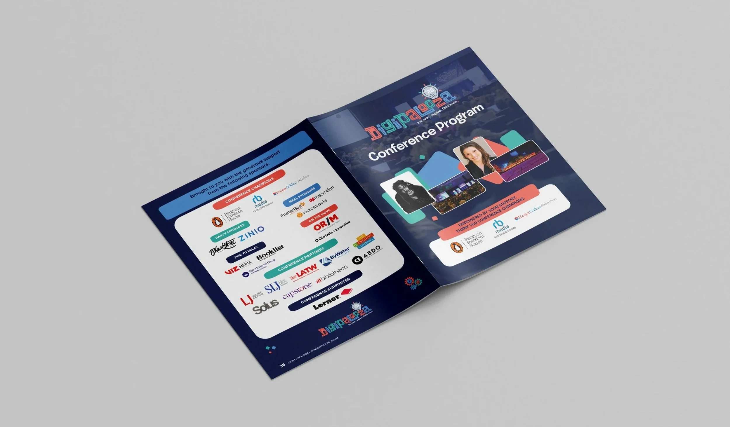 Front and back covers of the content brochure