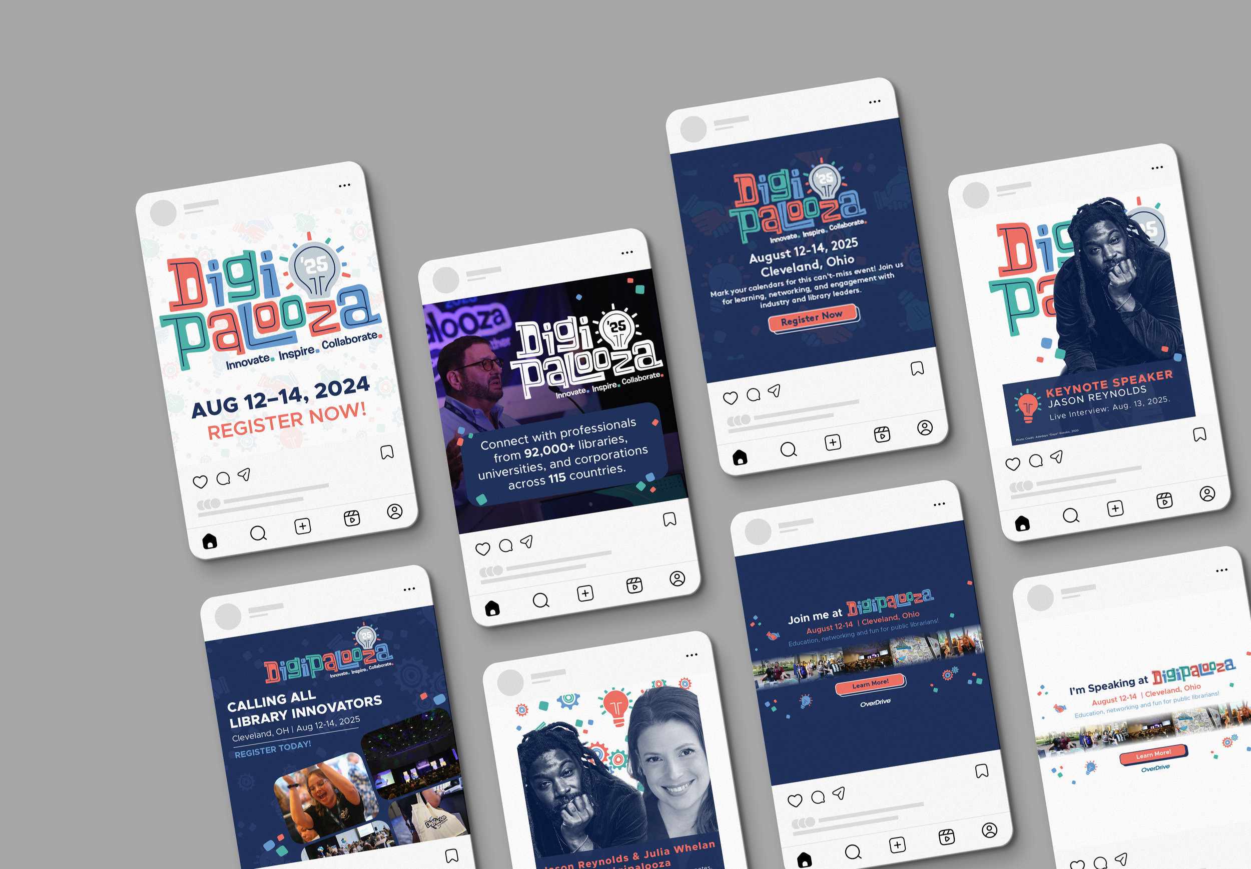 Various social media ads created for the conference