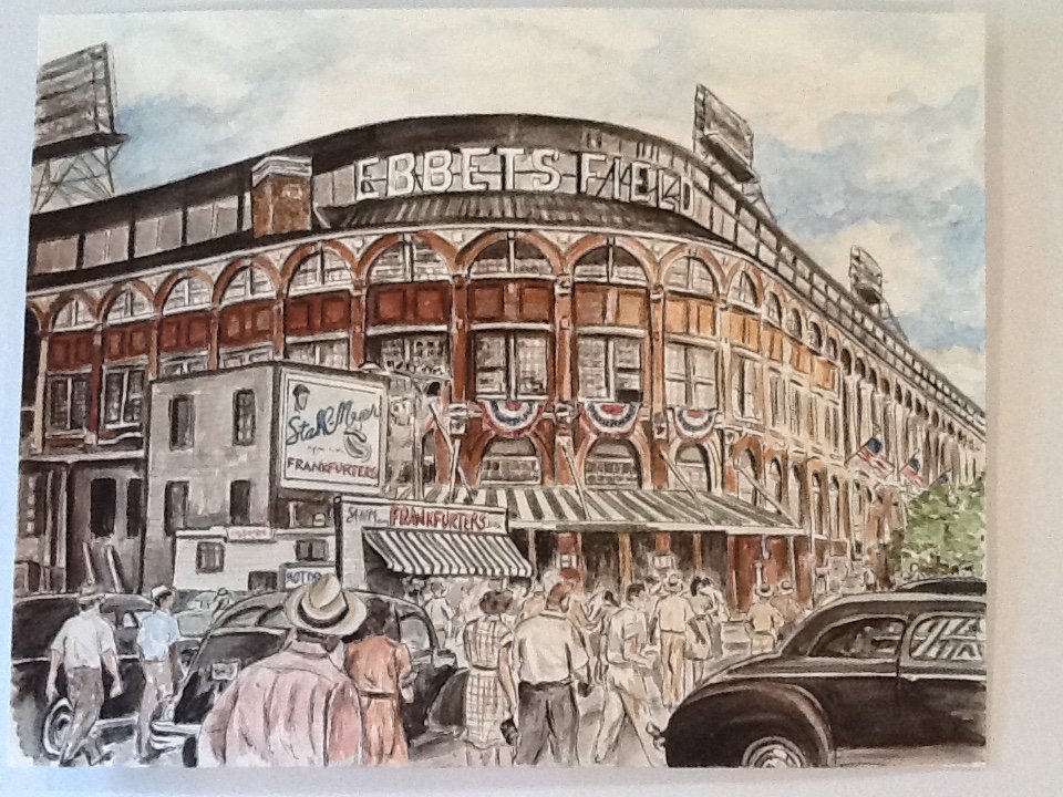 Ebbets Field. 12x16 watercolor.