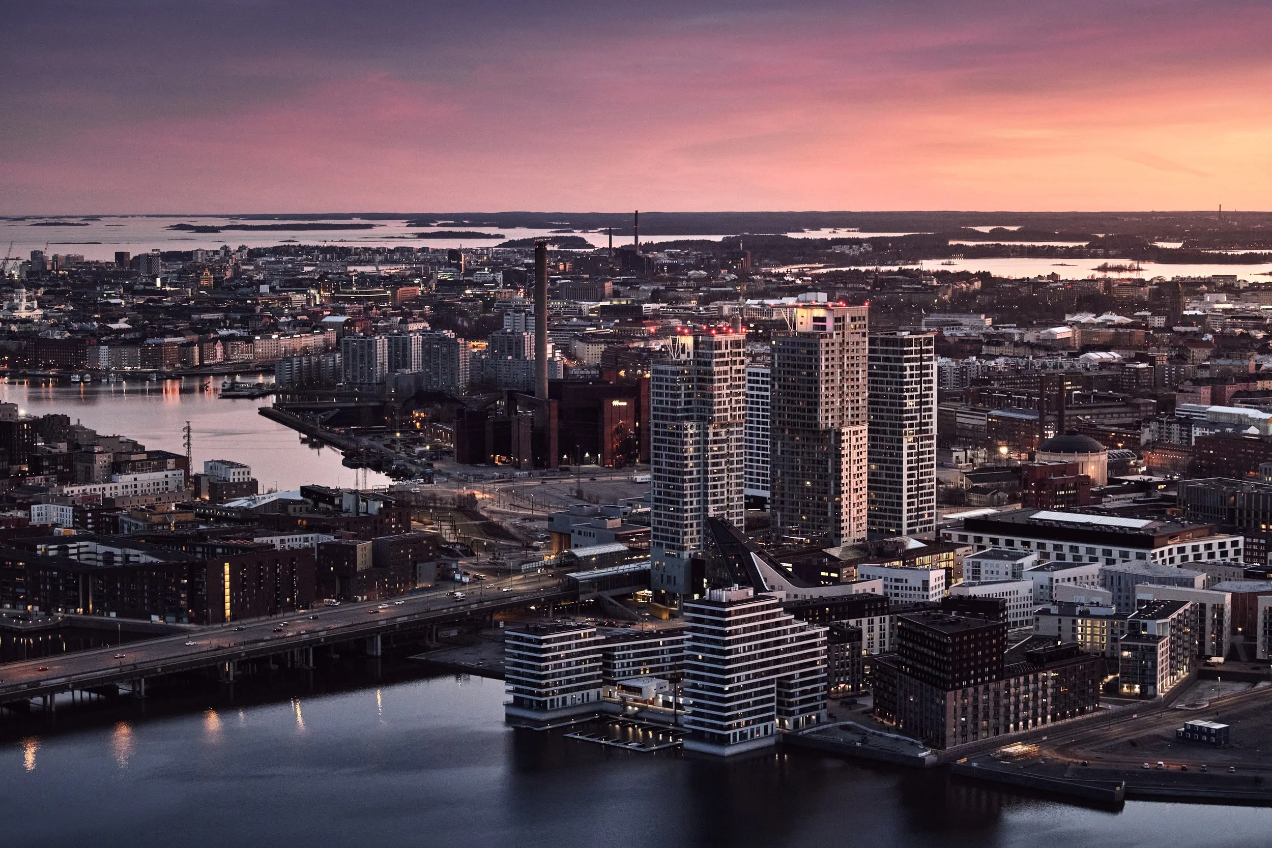 Ilmakuva Kalasataman tornitalot