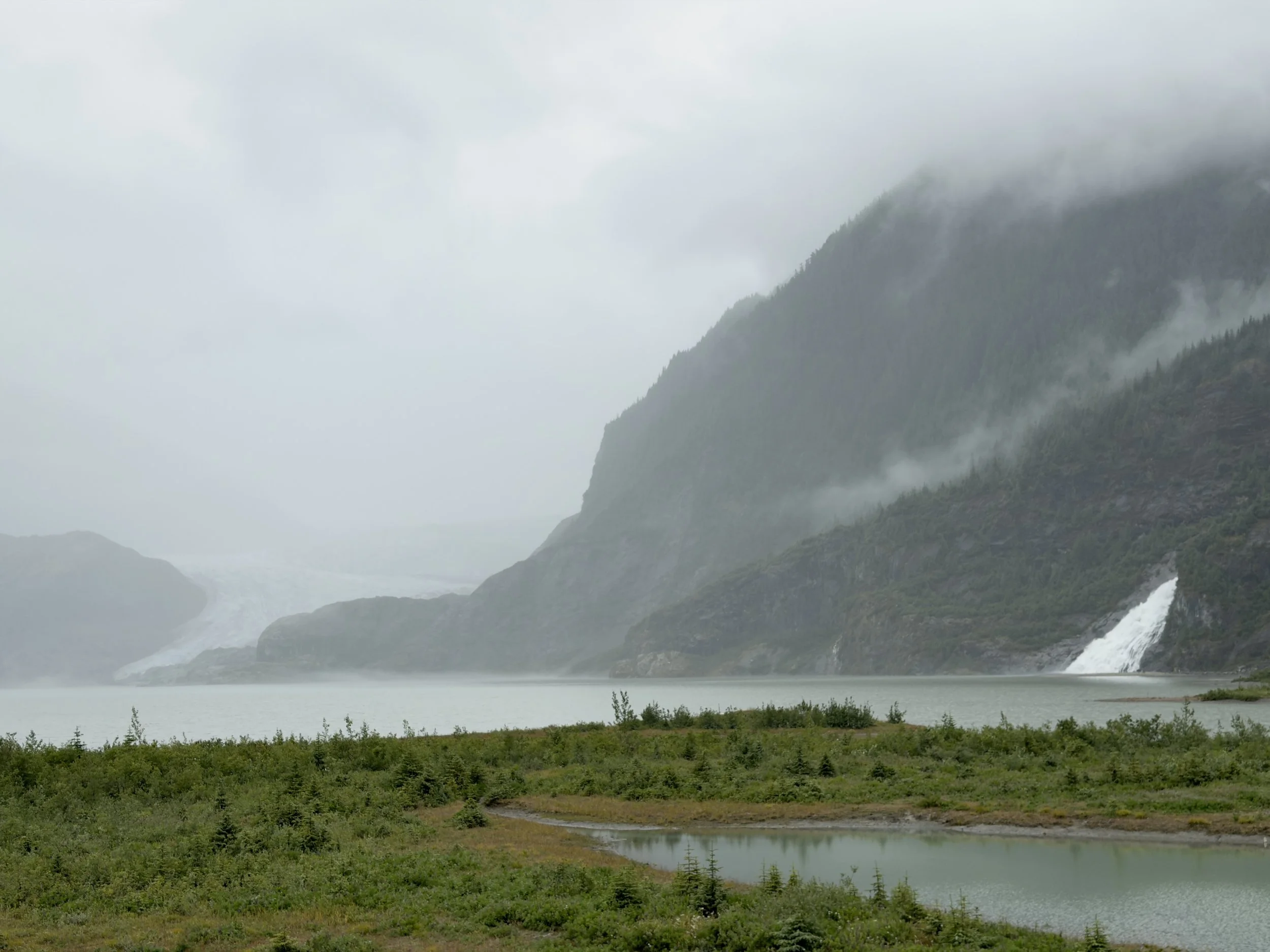  Nugget Falls and Mendenhall Glacier in Juneau, Alaska 