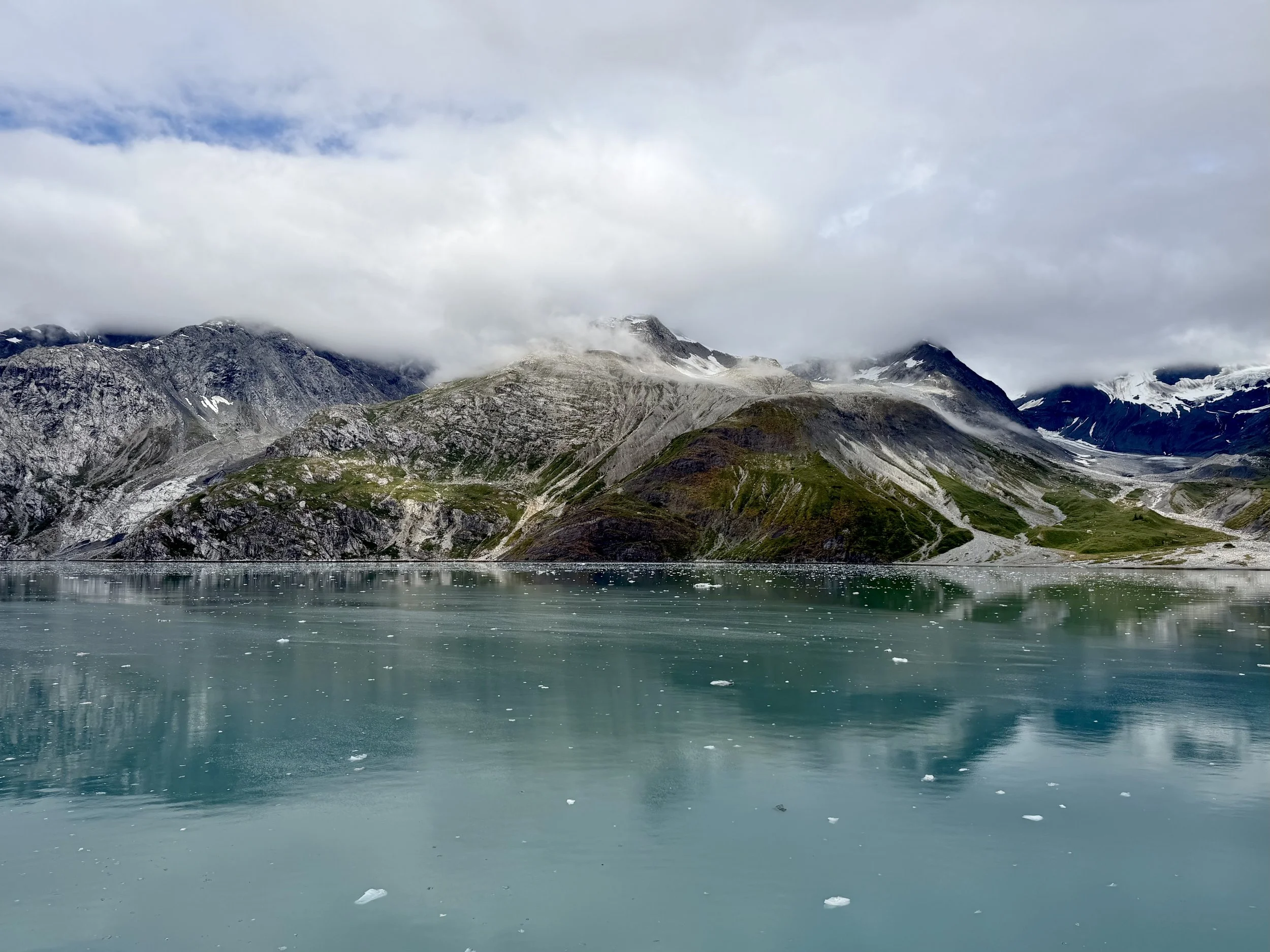  Several smaller glaciers just to the left of the John Hopkins glacier in Glacier Bay 