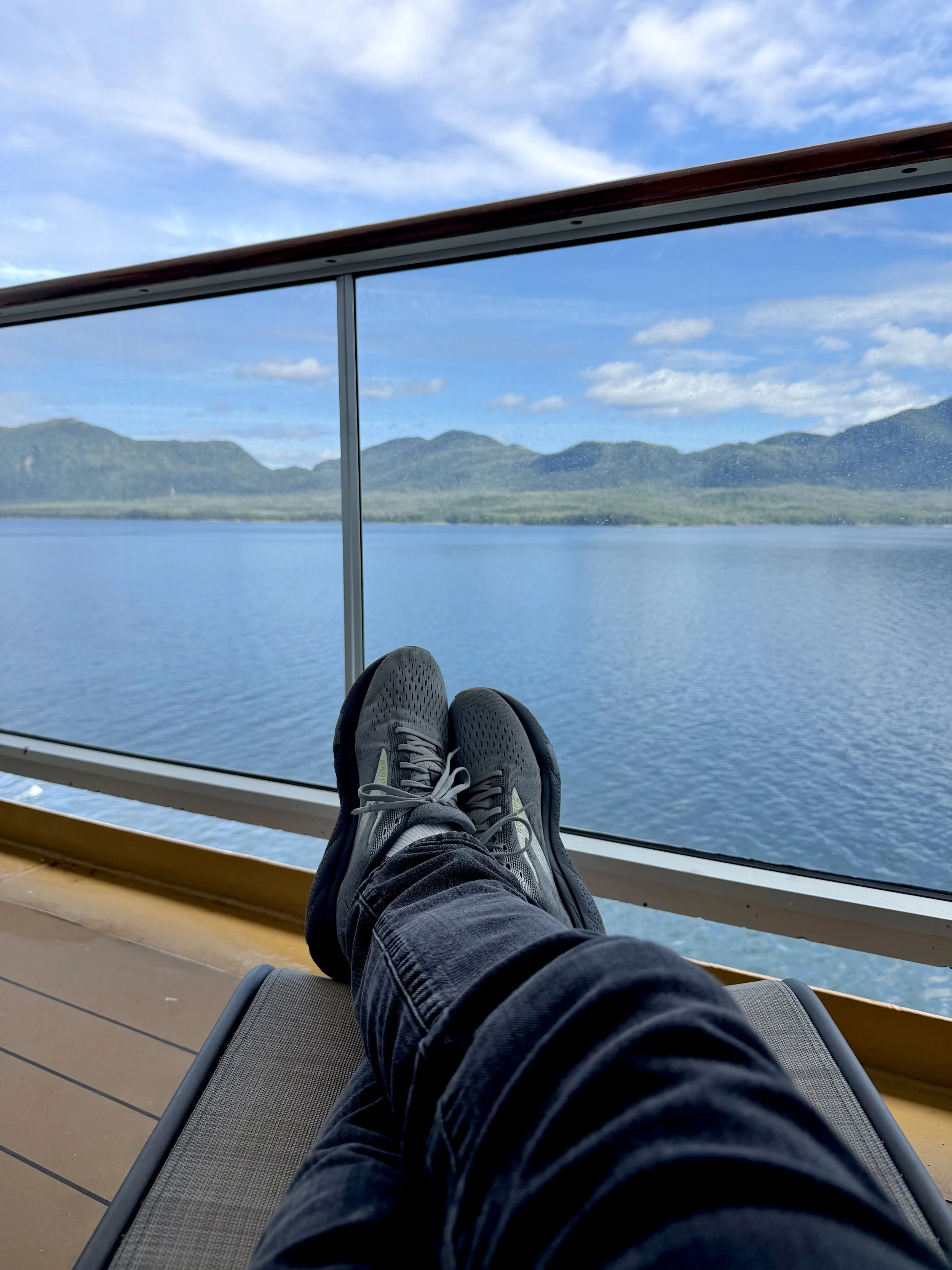  R &amp; R on the stateroom balcony of the Holland America Eurodam 