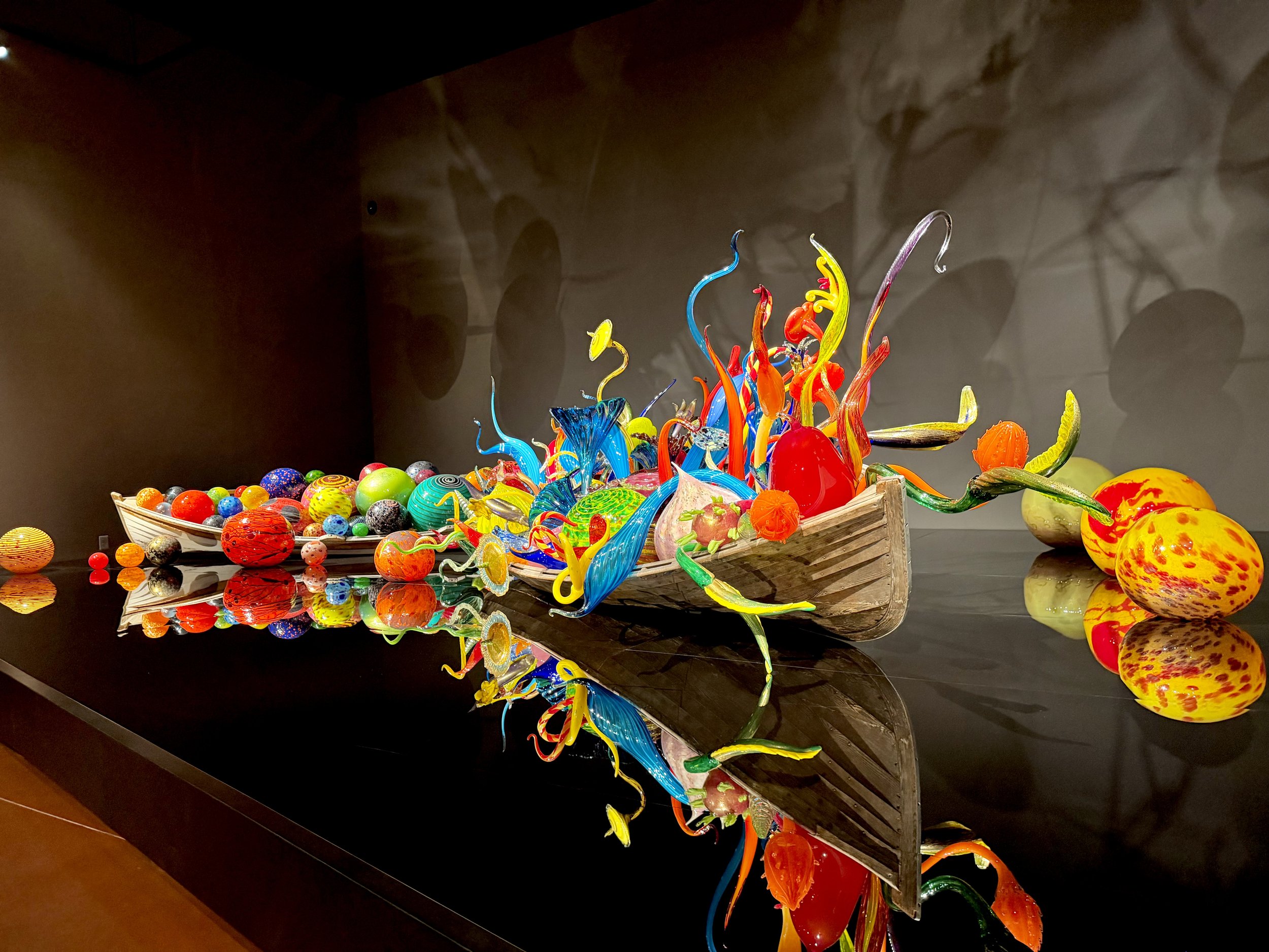  Another angle of the beautiful blown glass display shown as a boat at the Dale Chihuly Museum in Seattle, Washington 